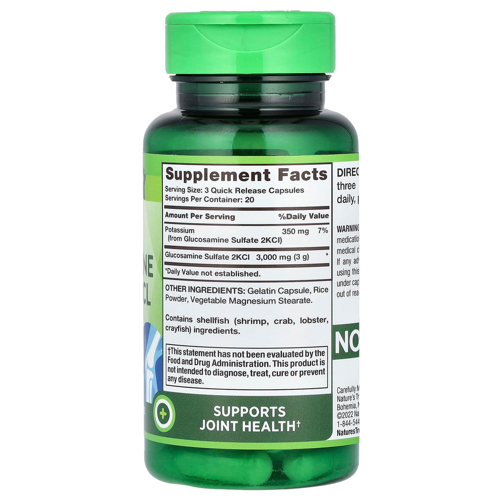 Nature's Truth, Triple Strength Glucosamine Sulfate 2KCL, 60 Quick Release Capsules (1,000 mg per Capsule)