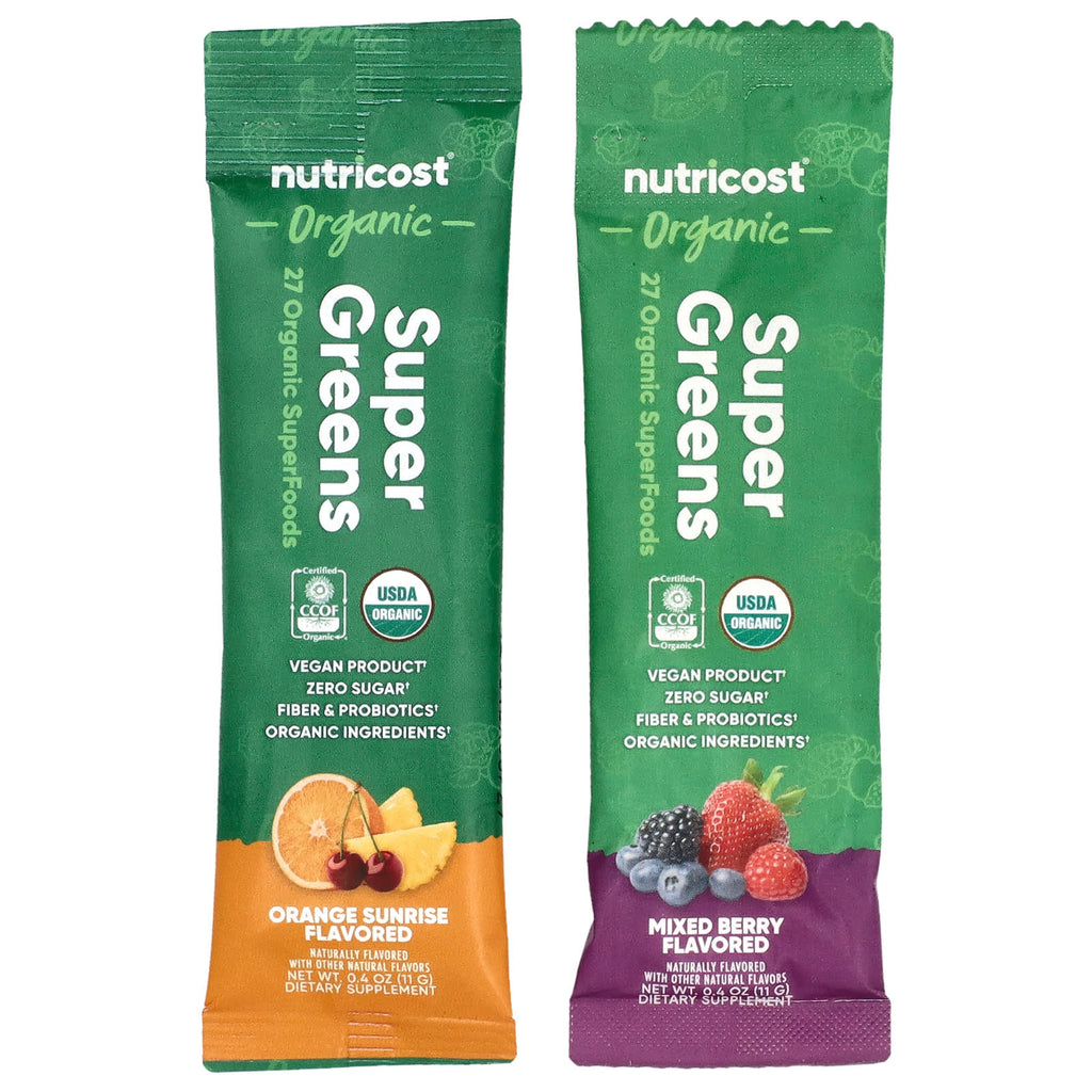 Nutricost, Organic Super Greens, Variety Pack, 20 Packets, 0.4 oz (11 g) Each