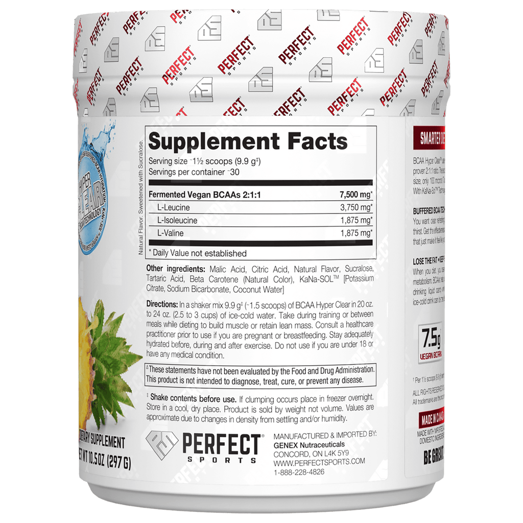 PERFECT Sports, BCAA Hyper Clear, Intense Hawaiian Pineapple Candy, 10.5 oz (297 g)