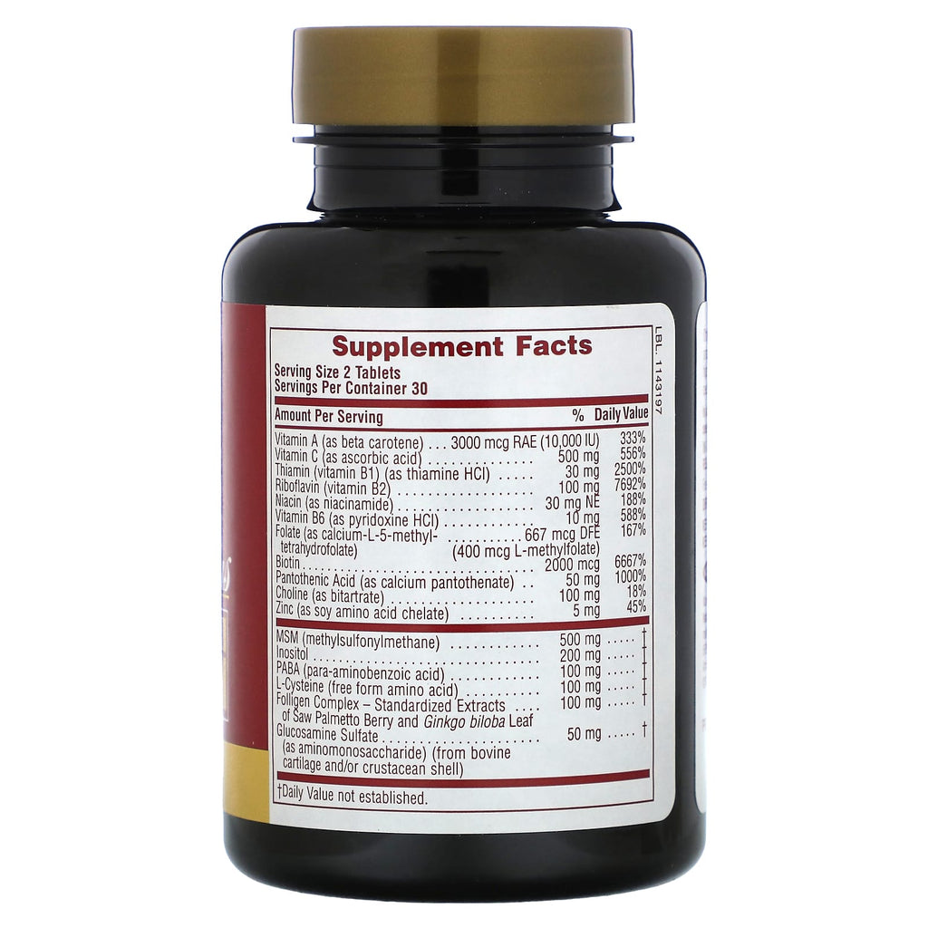 NaturesPlus, Ultra Hair Plus with MSM, For Men and Women, 60 Tablets