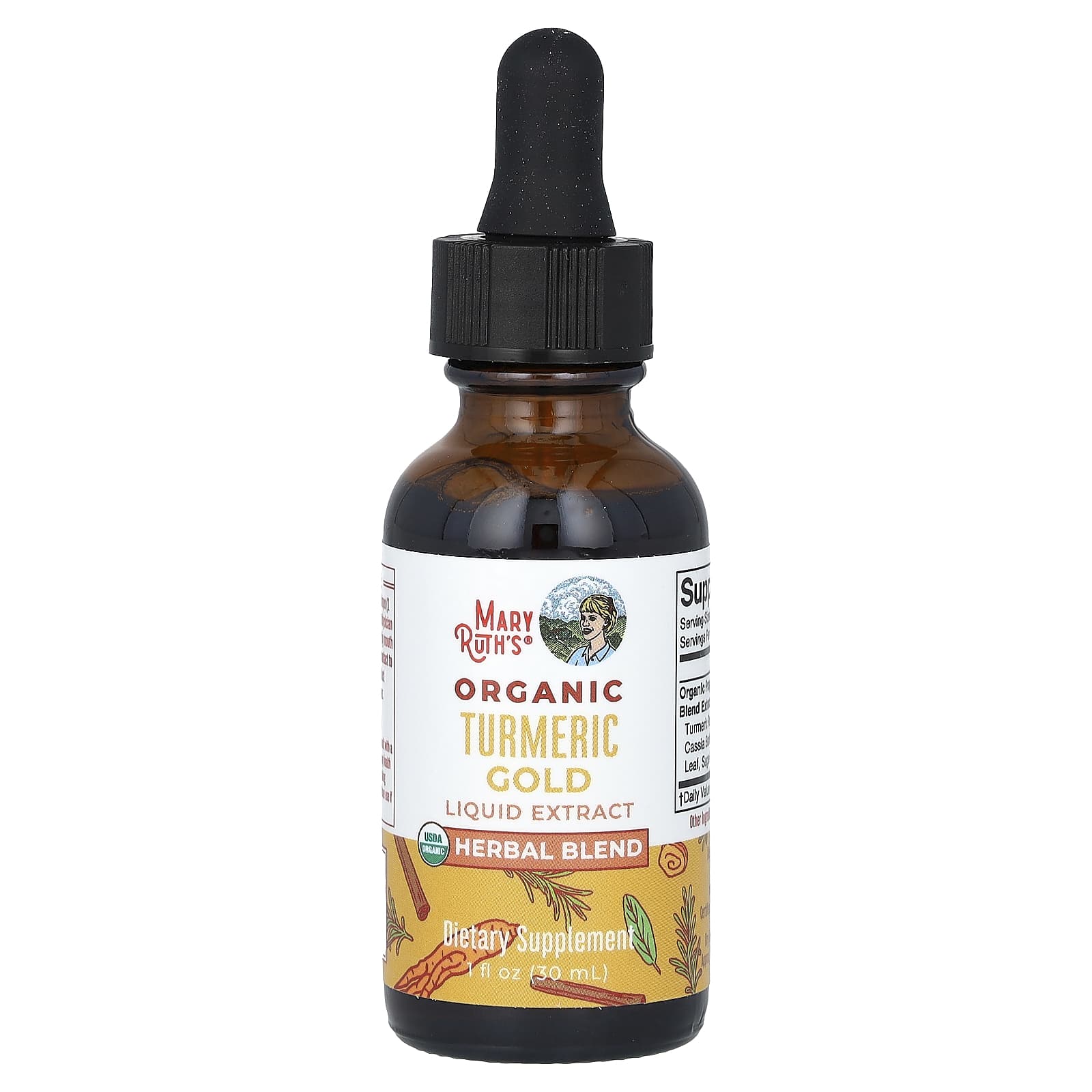 MaryRuth's, Organic Turmeric Gold Liquid Extract, Alcohol Free, 1,180 mg, 1 fl oz (30 ml)