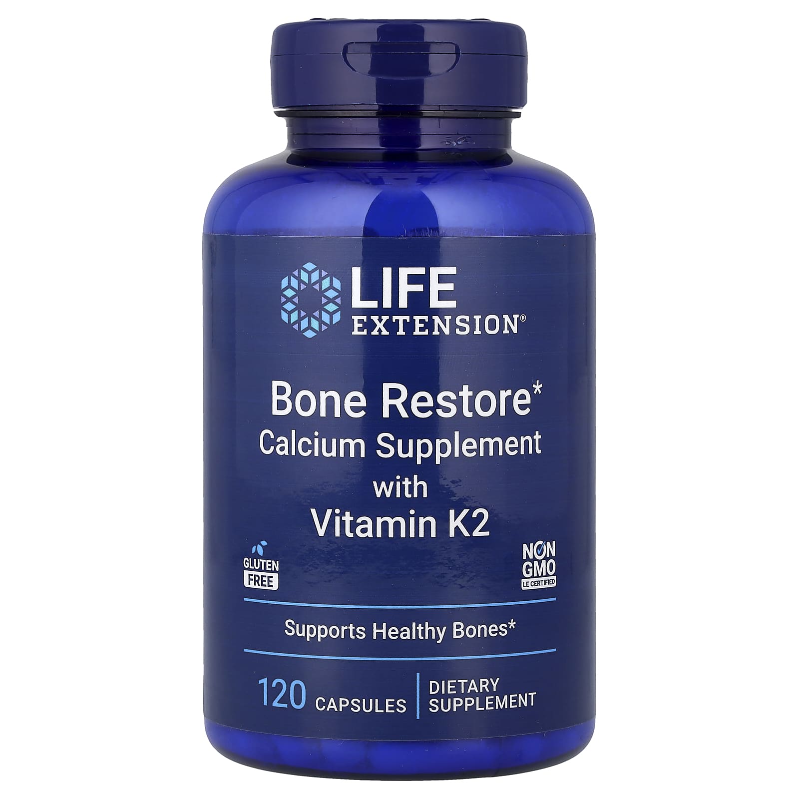 Life Extension, Bone Restore, Calcium Supplement with Vitamin K2, 120 Capsules