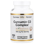 California Gold Nutrition, Curcumin C3 Complex® with BioPerine® Black Pepper Extract, Turmeric Curcumin Complex, Enhanced Bioavailablity, 120 Veggie Capsules