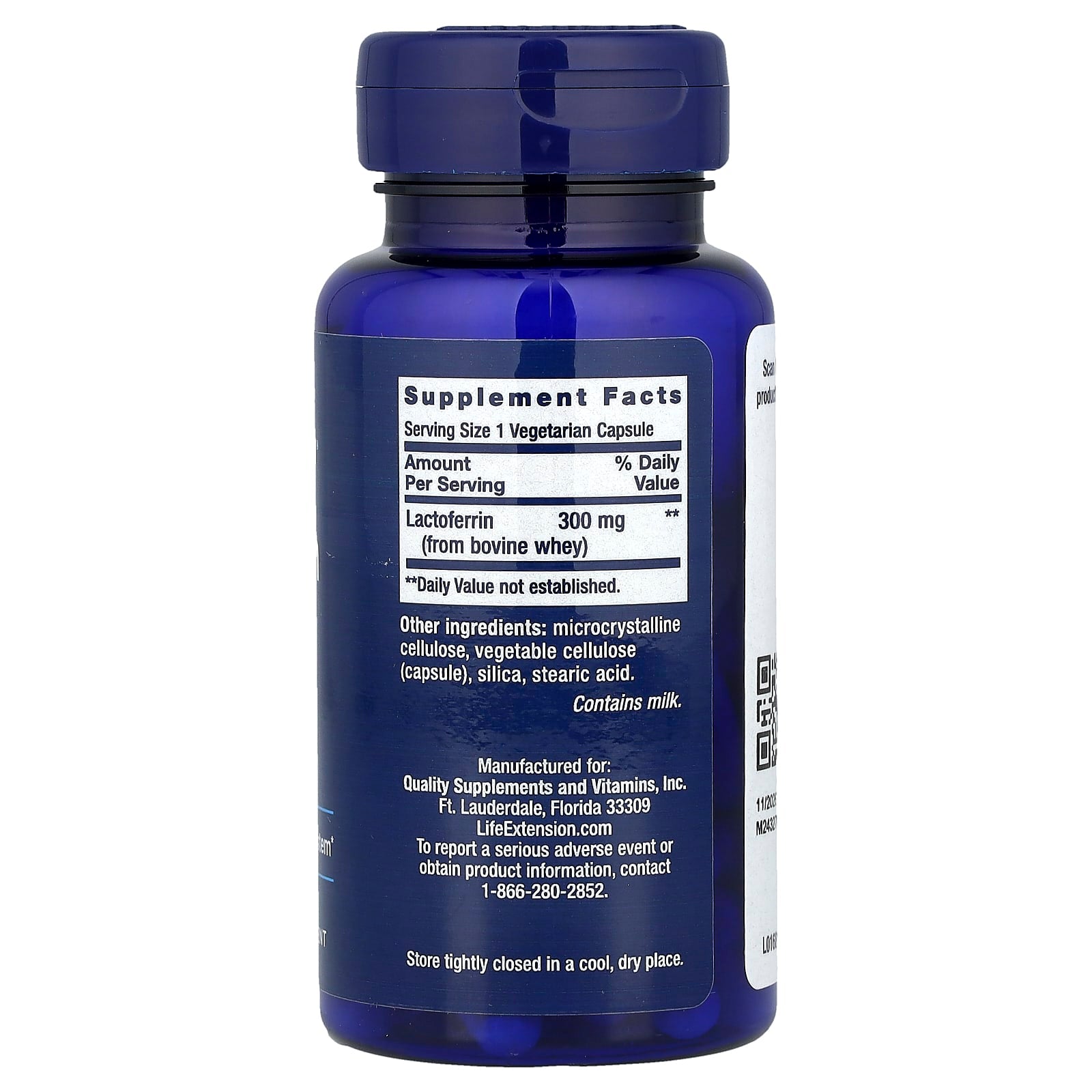 Life Extension, Lactoferrin Caps, 60 Vegetarian Capsules (300 mg per Capsule)