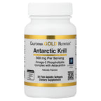 California Gold Nutrition, Antarctic Krill Oil, Omega-3 Phospholipids Complex with EPA, DHA, and Astaxanthin, Natural Strawberry and Lemon, 500 mg, 30 Fish Gelatin Softgels