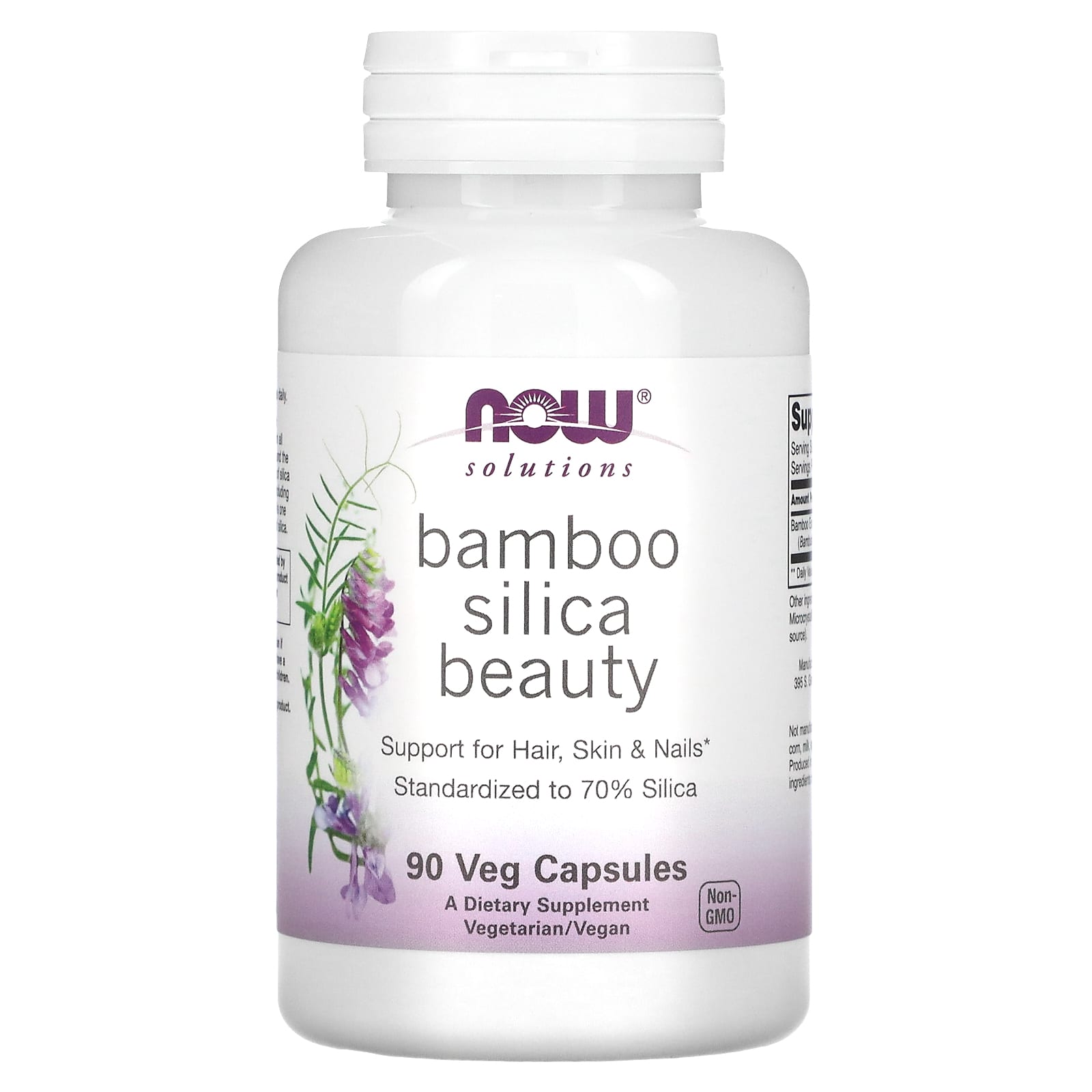 NOW Foods, Solutions, Bamboo Silica Beauty, 90 Veg Capsules (380 mg per Capsule)