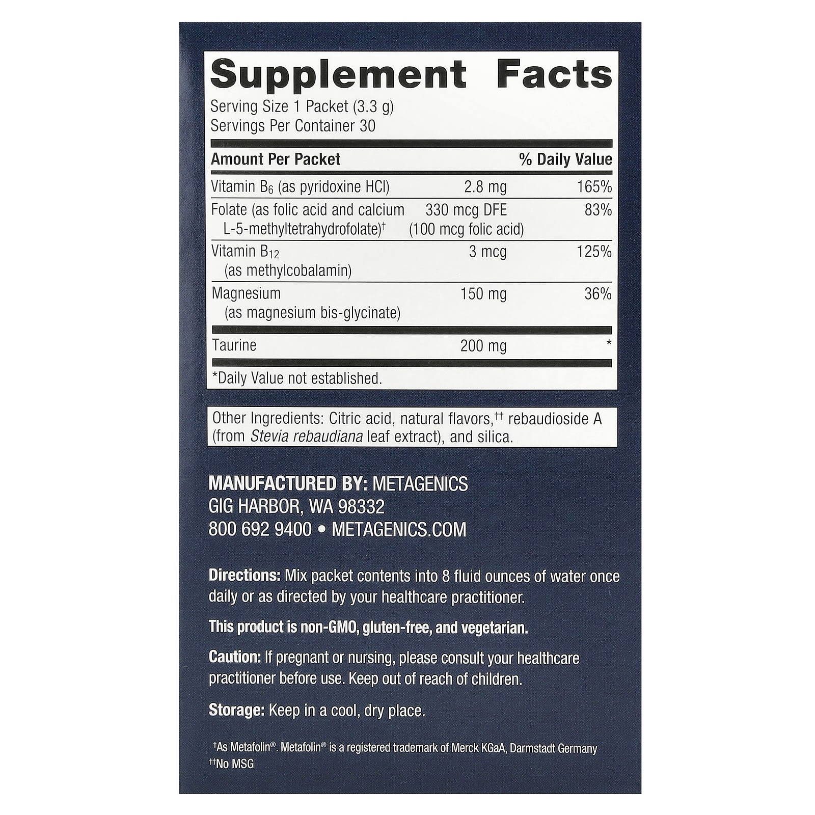 Metagenics, MetaRelax, Orange Citrus, 30 Packets, 0.11 oz (3.3 g) Each