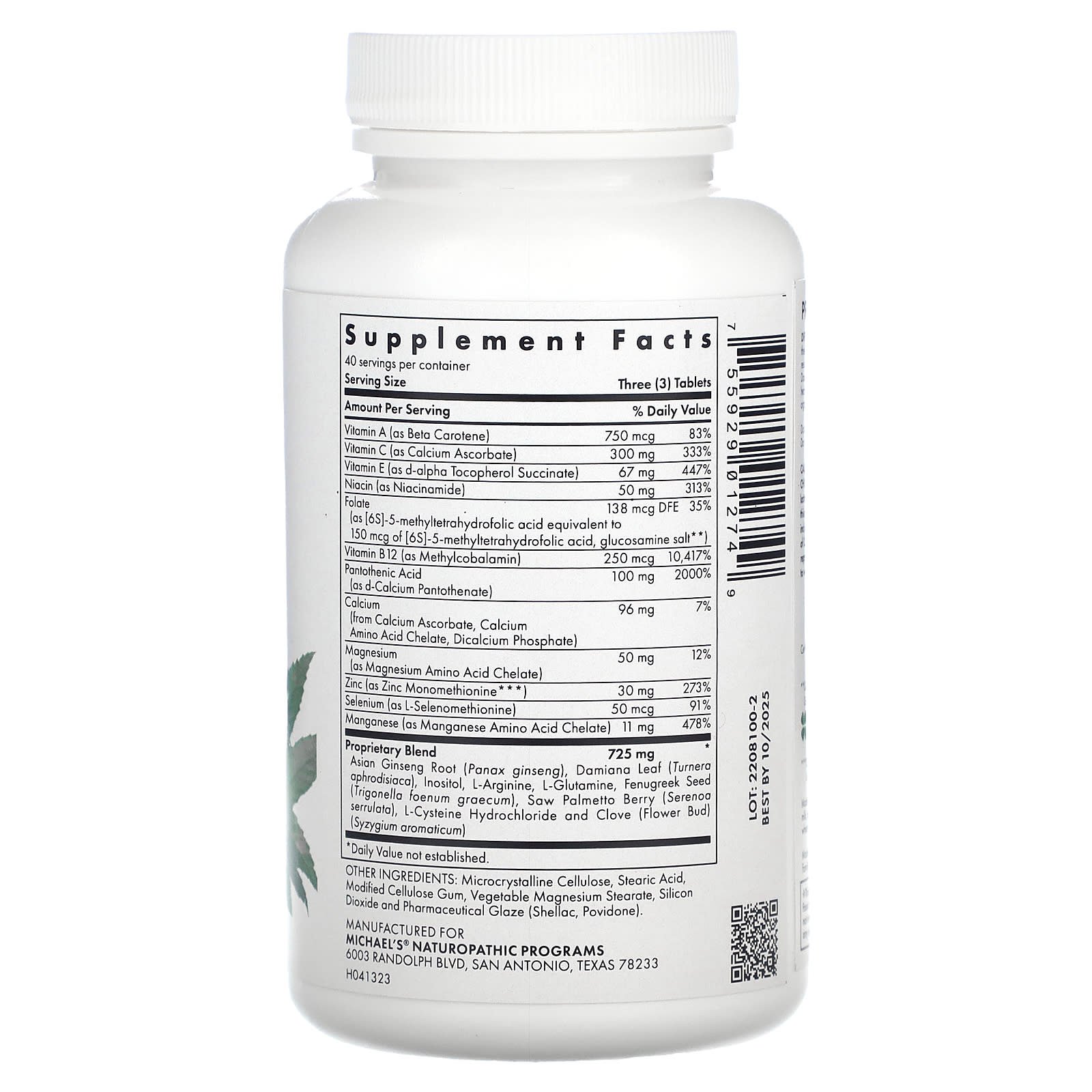 Michael's Health, Male Reproductive Factors, 120 Vegetarian Tablets