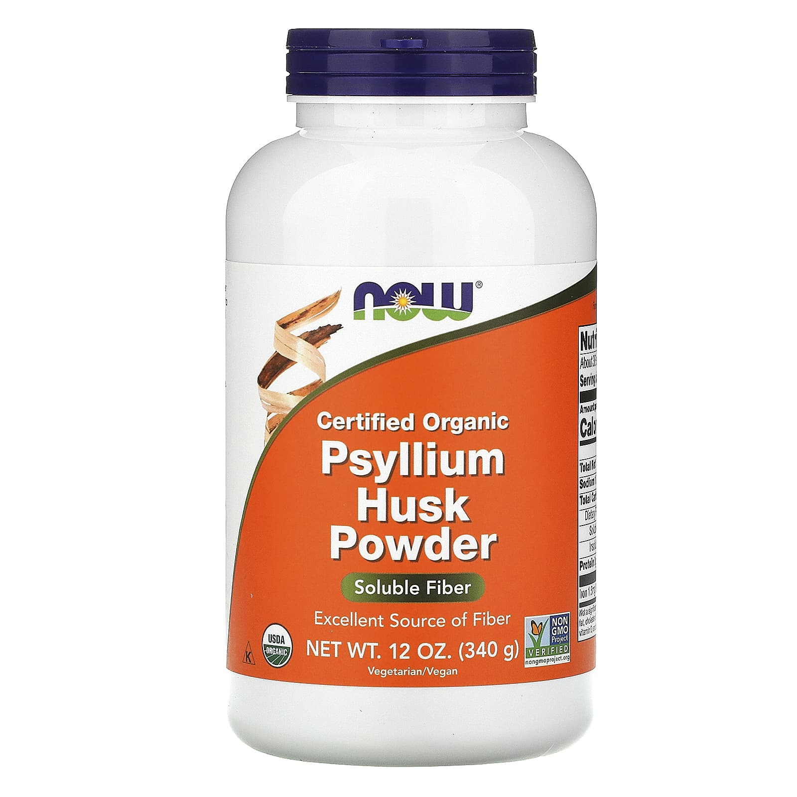 NOW Foods, Certified Organic, Psyllium Husk Powder, 12 oz (340 g)