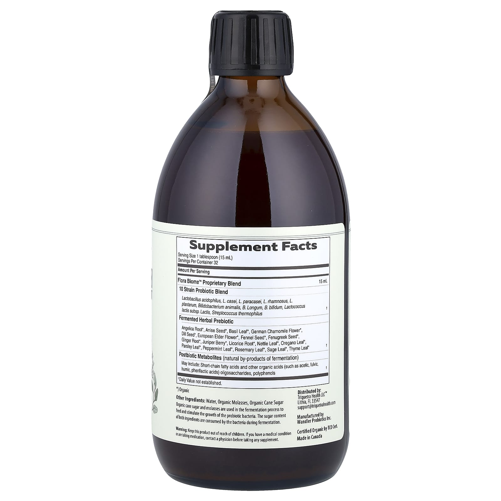 Triquetra Health, Flora Biome™, Live Probiotic Liquid Supplement, 16 fl oz (473 ml)