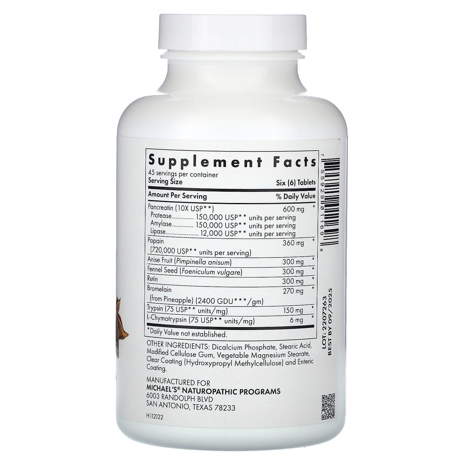 Michael's Health, Recovery Zymes, 270 Enteric-Coated pH Stable Tablets
