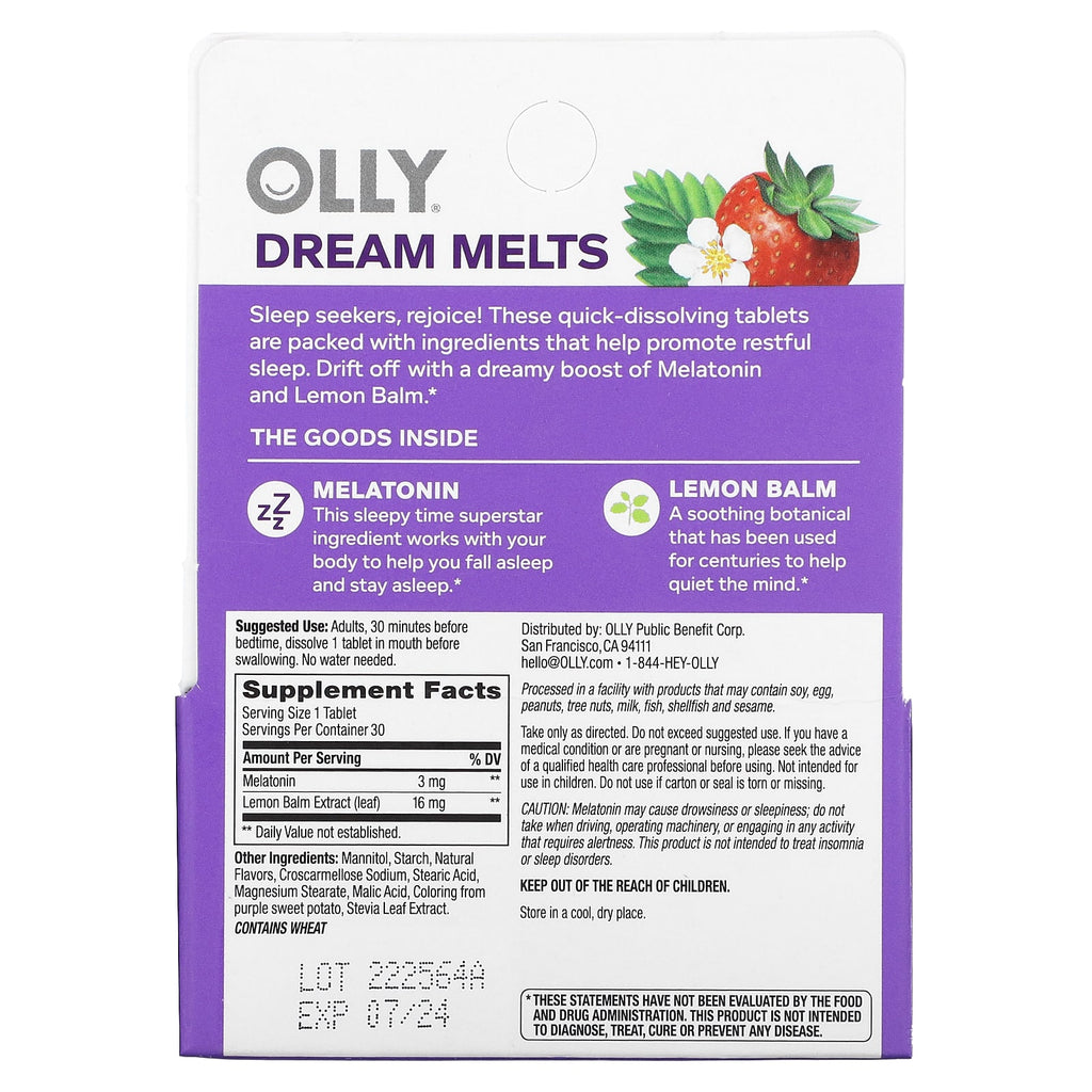 OLLY, Sleep, Strawberry, 30 Tablets