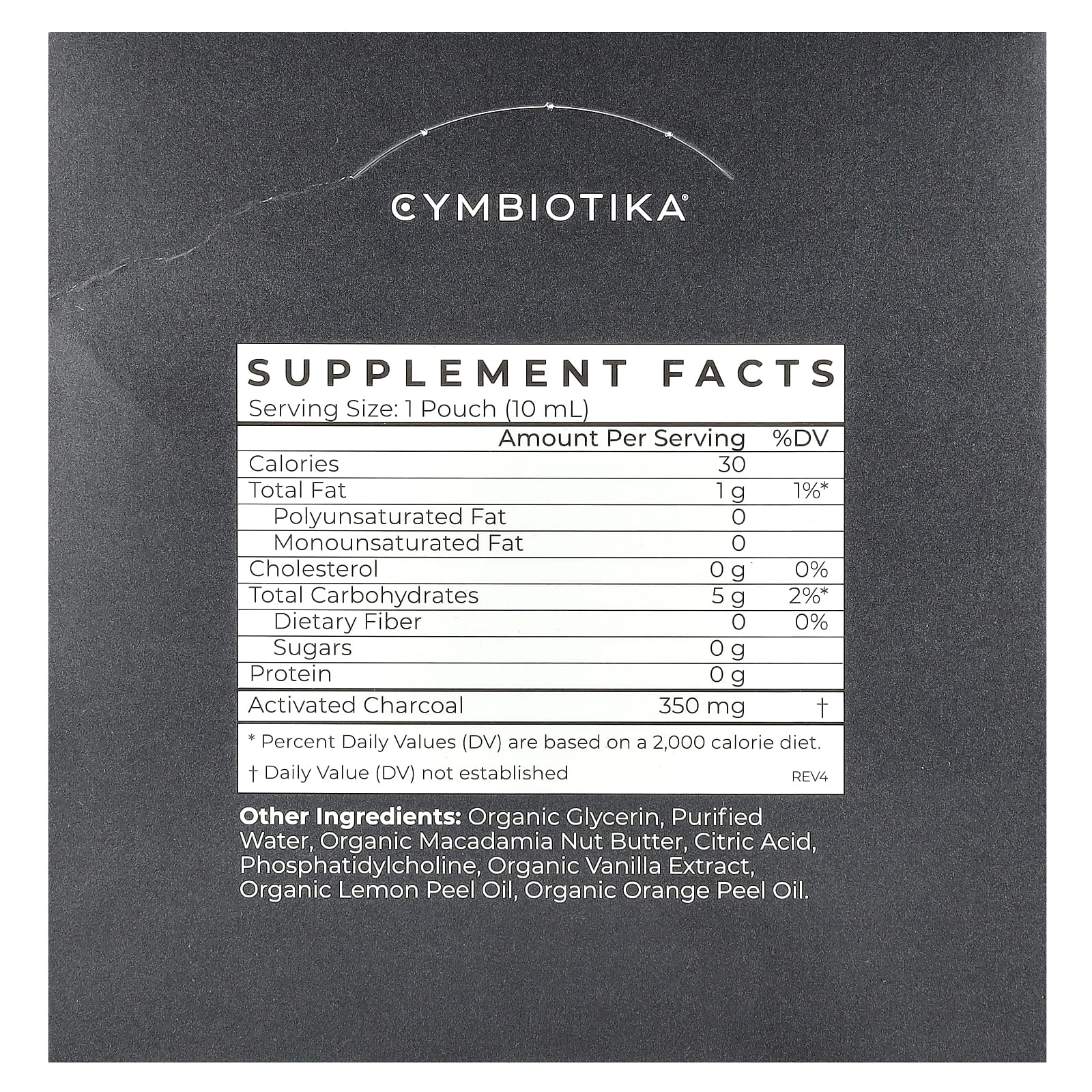 Cymbiotika, Activated Charcoal, Lemon Cream, 26 Pouches, 0.3 fl oz (10 ml) Each