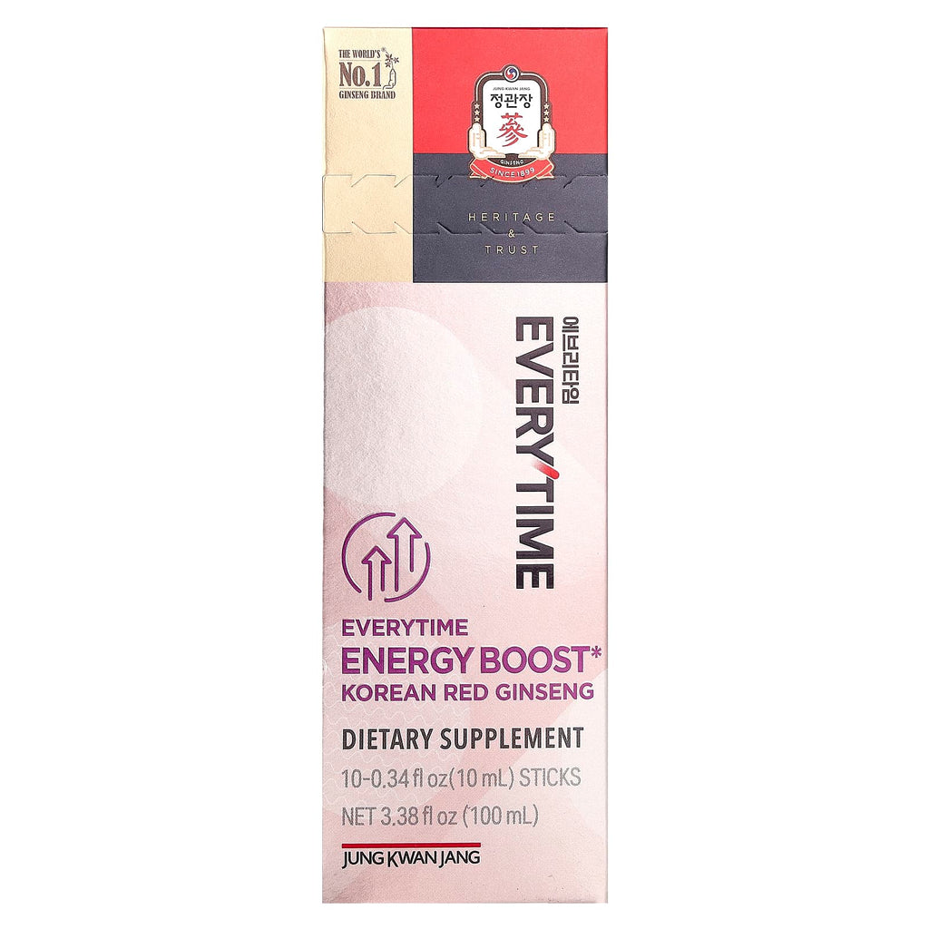 JungKwanJang, Korean Red Ginseng, Everytime Energy Boost, 10 Sticks, 0.34 fl oz (10 ml) Each