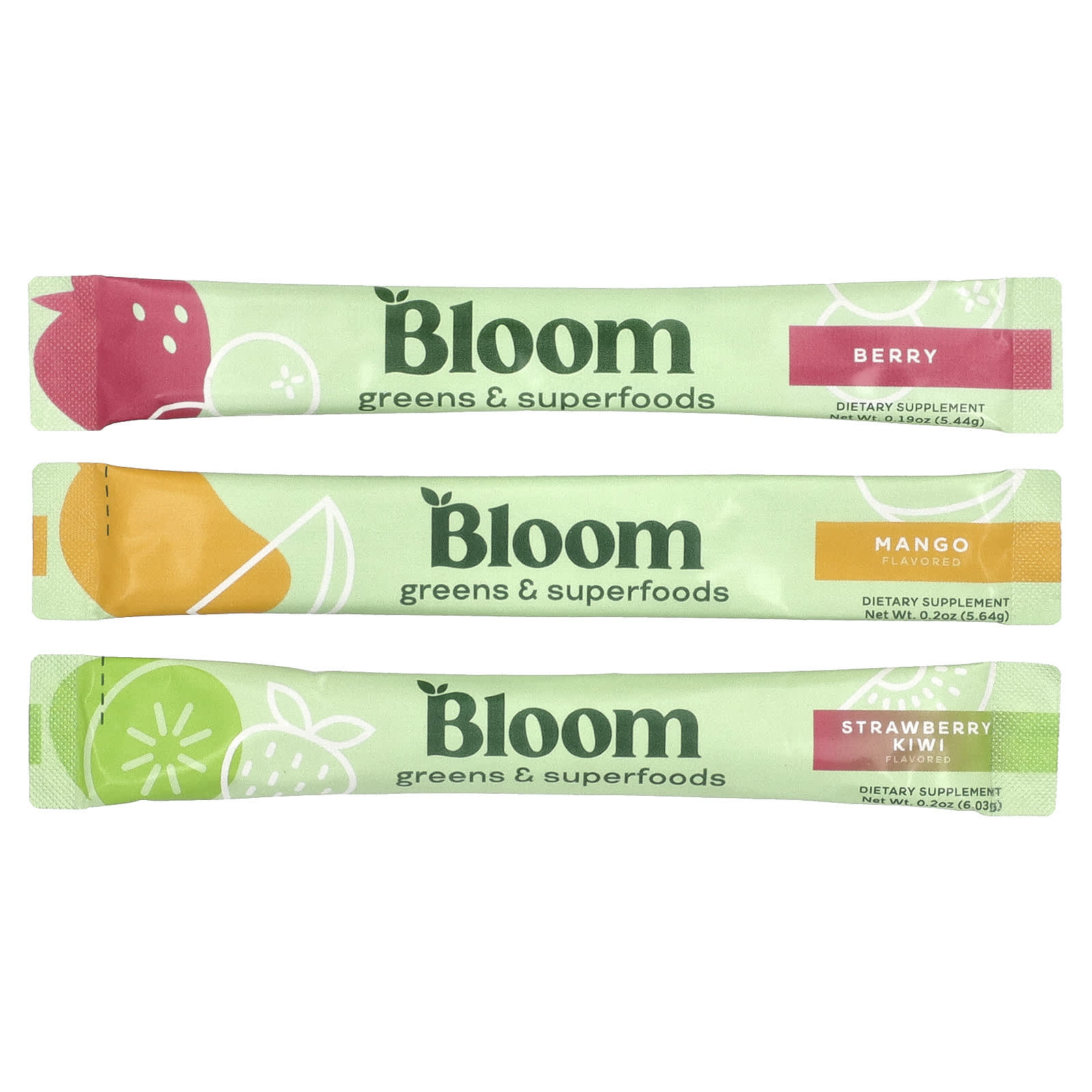 Bloom, Greens & Superfoods, Variety Pack, 18 Stick Packs, 3.6 oz (102.36 g)