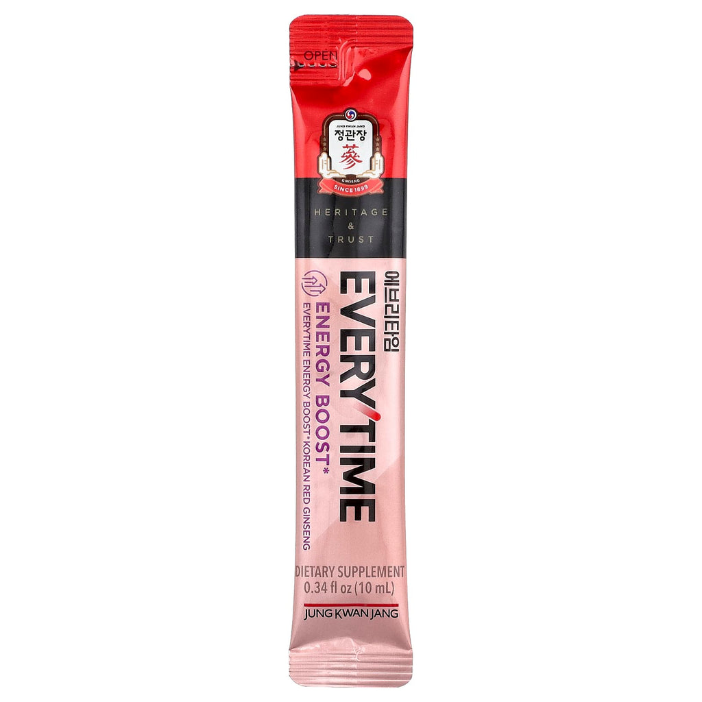 JungKwanJang, Korean Red Ginseng, Everytime Energy Boost, 10 Sticks, 0.34 fl oz (10 ml) Each