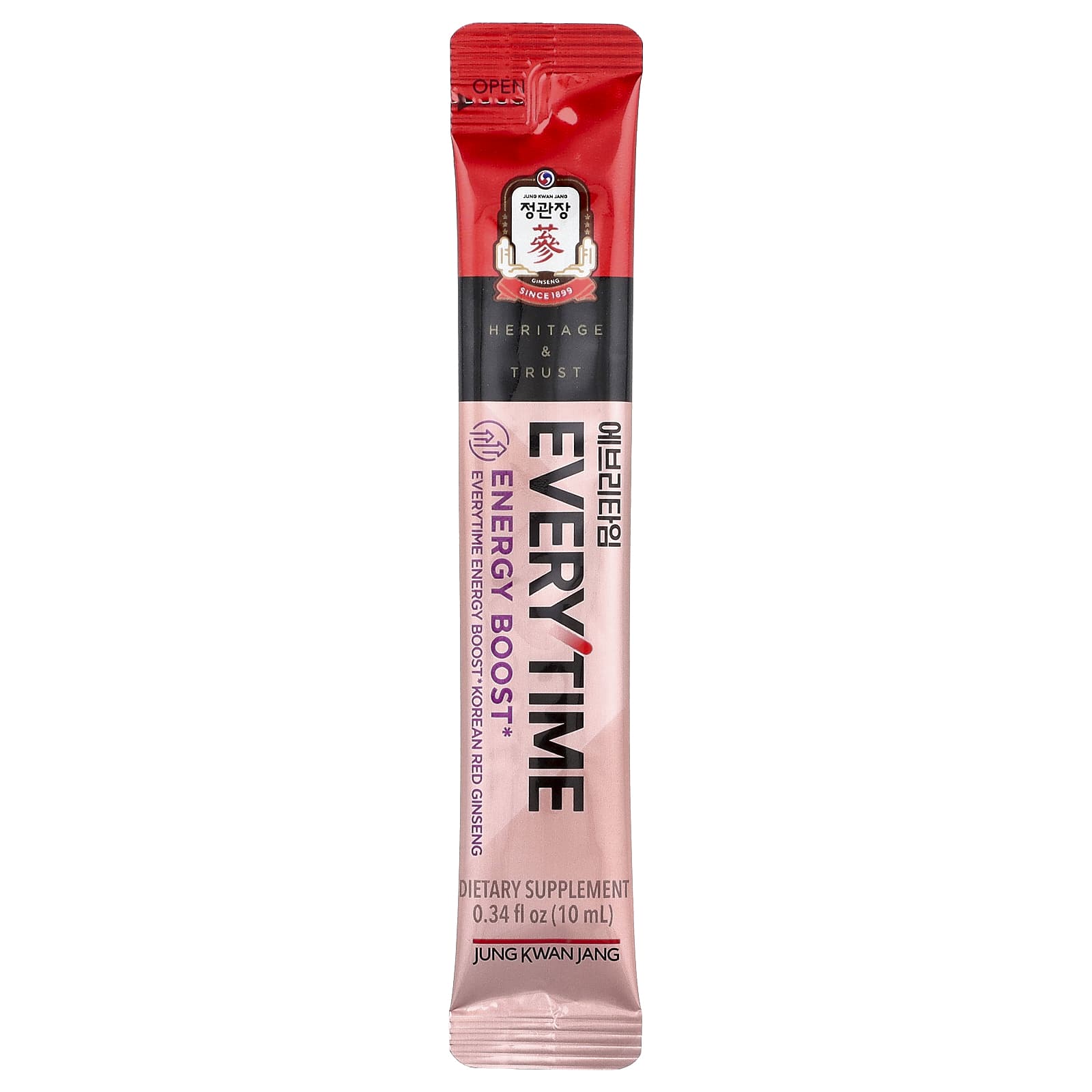 JungKwanJang, Korean Red Ginseng, Everytime Energy Boost, 10 Sticks, 0.34 fl oz (10 ml) Each