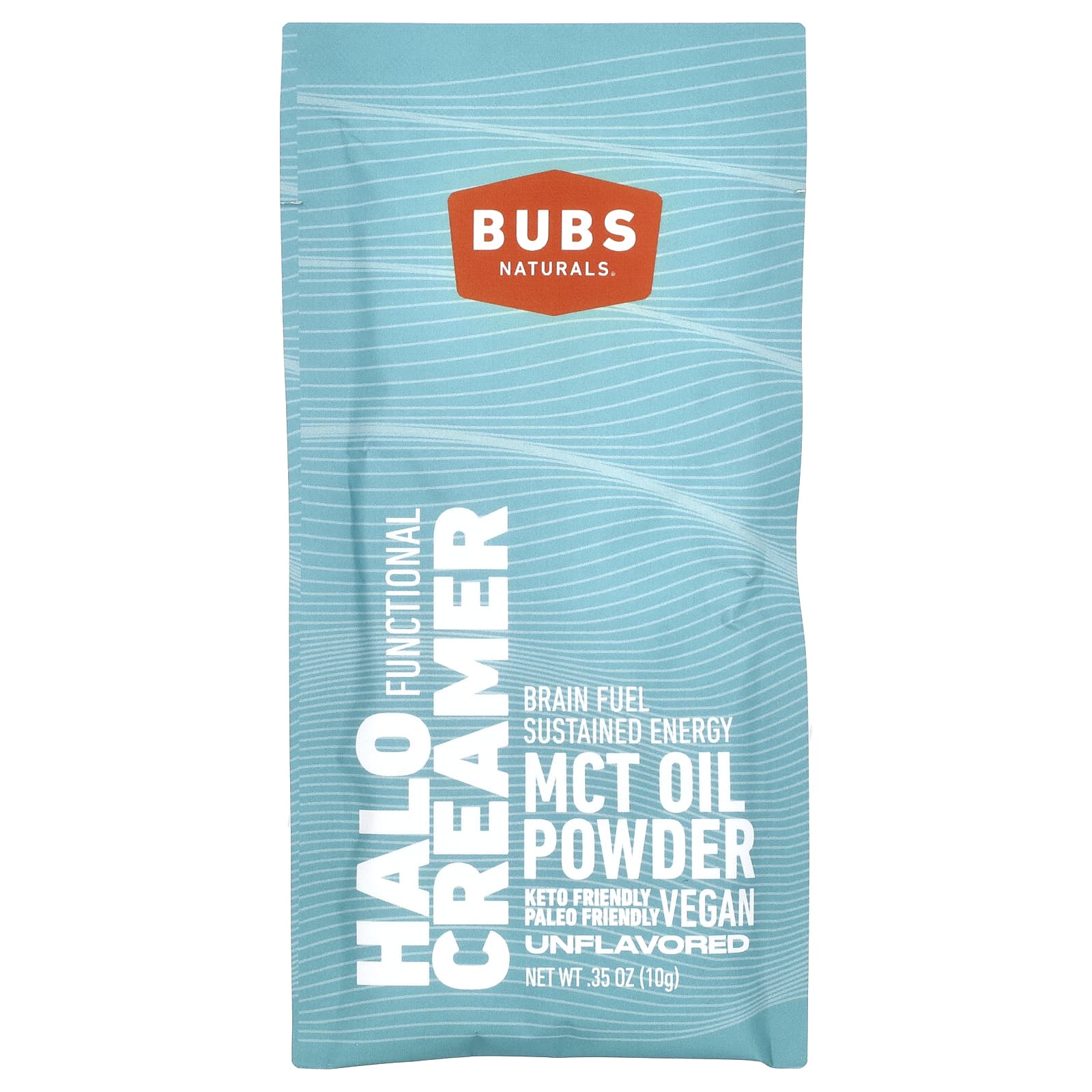 BUBS Naturals, Halo Functional Creamer, MCT Oil Powder, Unflavored, 14 Packets, 0.35 oz (10 g) Each