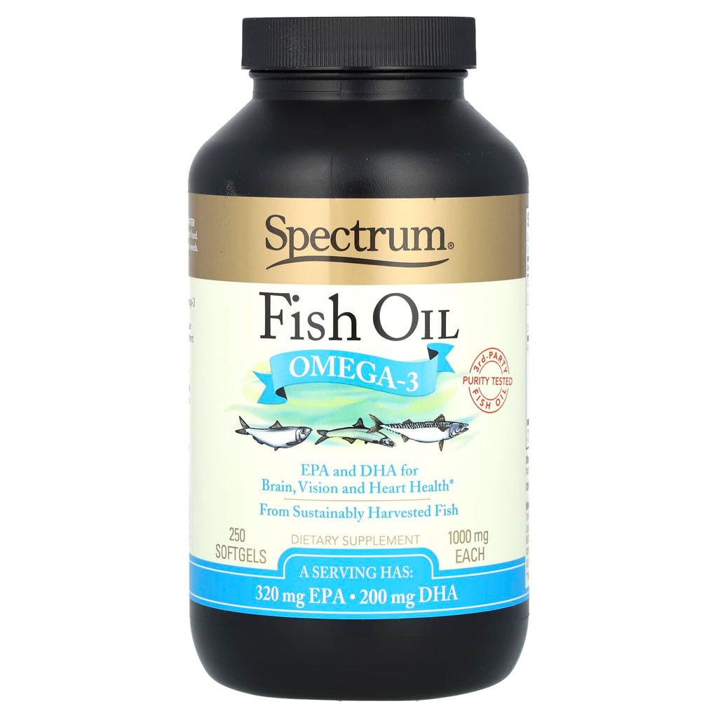 Spectrum Essentials, Fish Oil, Omega-3, 250 Softgels (500 mg per Softgel)