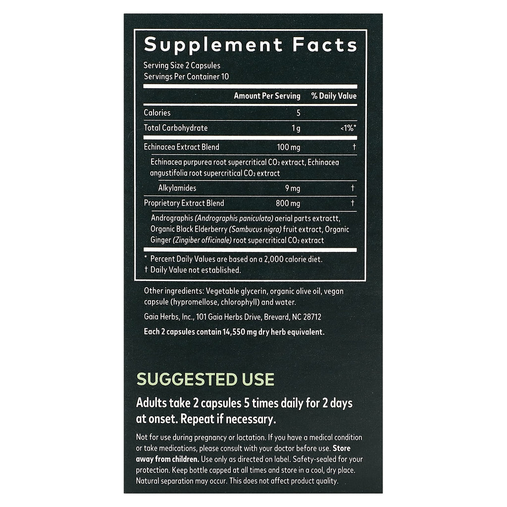 Gaia Herbs, Quick Defense, 20 Vegan Liquid Phyto-Caps