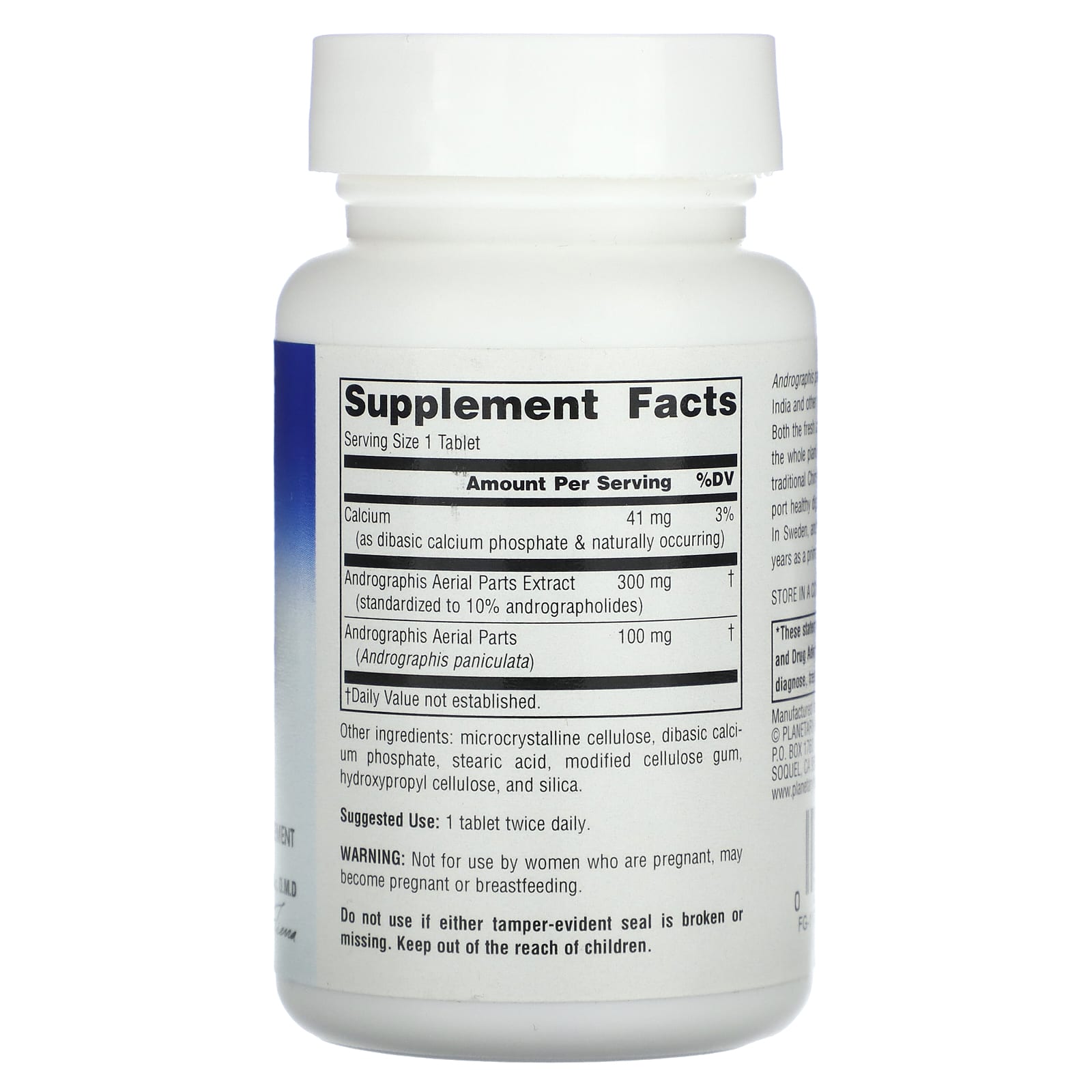 Planetary Herbals, Full Spectrum™ Andrographis, 400 mg, 60 Tablets