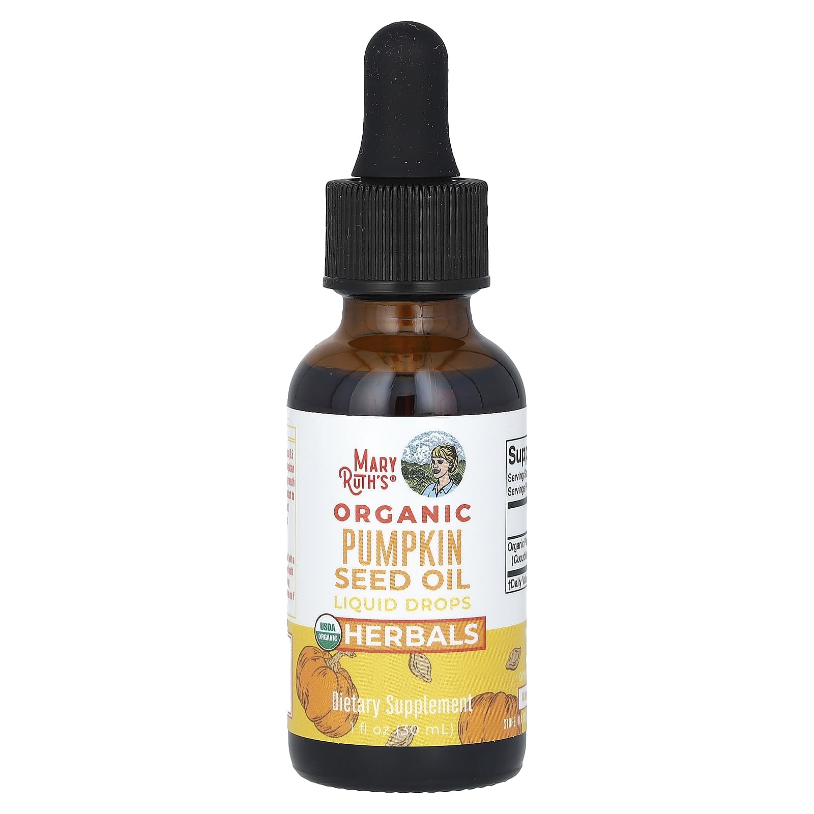 MaryRuth's, Organic Pumpkin Seed Oil Liquid Drops, Alcohol Free, 459 mg, 1 fl oz (30 ml)