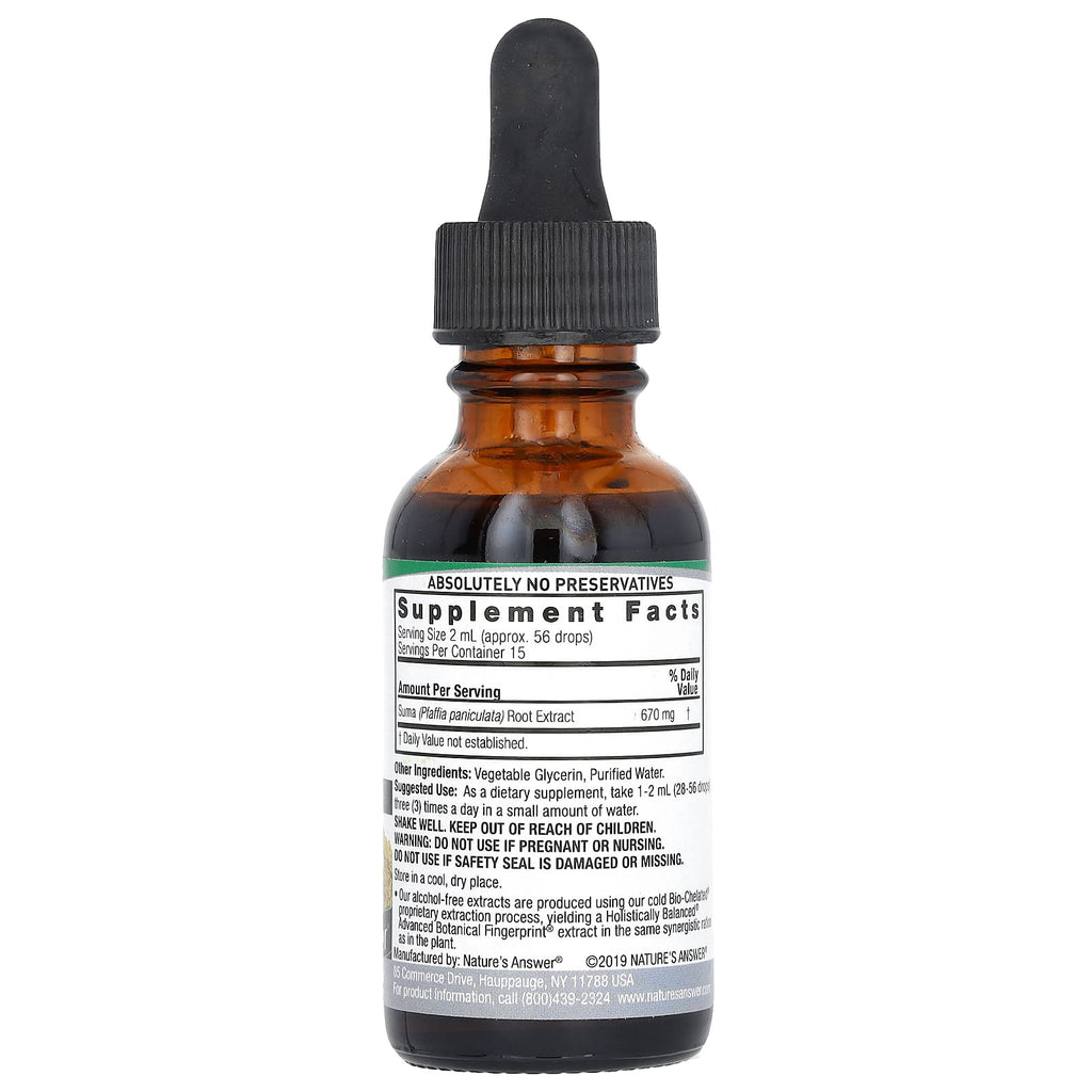 Nature's Answer, Suma Extract, Alcohol-Free, 670 mg, 1 fl oz (30 ml)