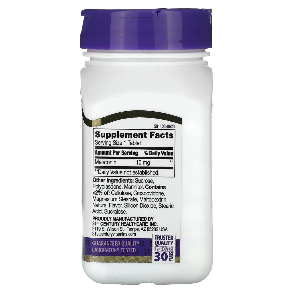 21st Century, Melatonin, Quick Dissolve, Cherry, 10 mg, 360 Tablets