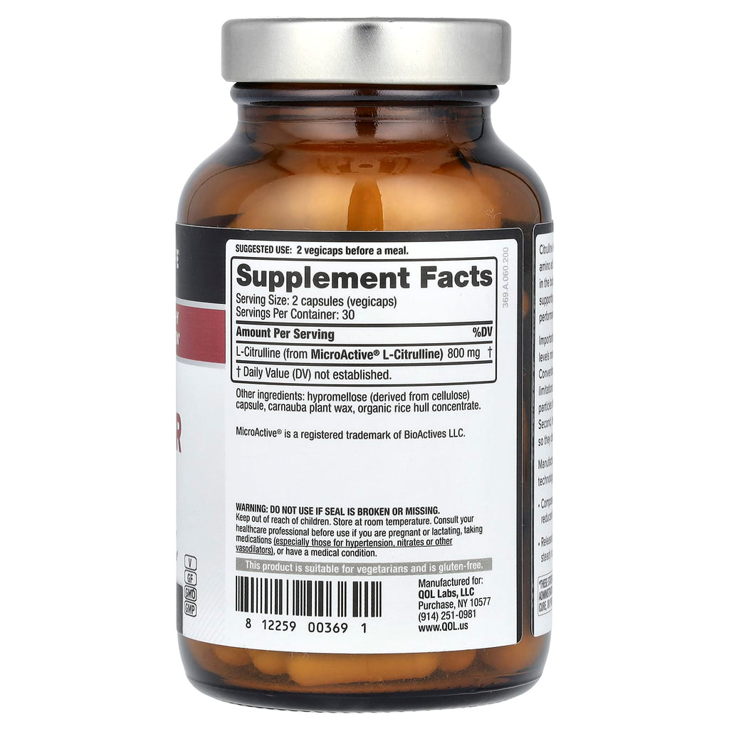 Quality of Life, Citrulline-DR, 60 Vegicaps (400 mg Per Capsule)
