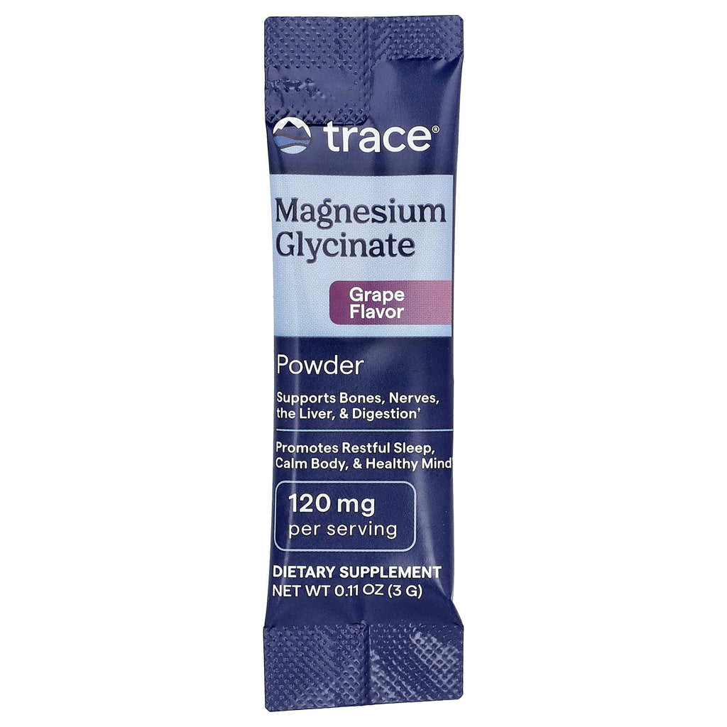 Trace, Magnesium Glycinate Powder, Grape, 30 Packets, 0.11 oz (3 g) Each
