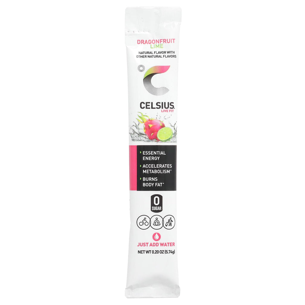 Celsius, Live Fit, Dragonfruit Lime, 14 On-The-Go Packets, 0.2 oz (5.74 g) Each