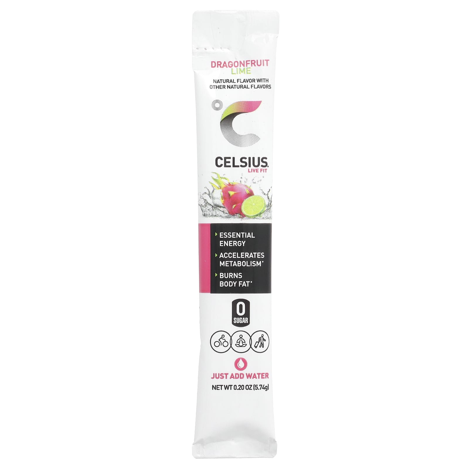 Celsius, Live Fit, Dragonfruit Lime, 14 On-The-Go Packets, 0.2 oz (5.74 g) Each