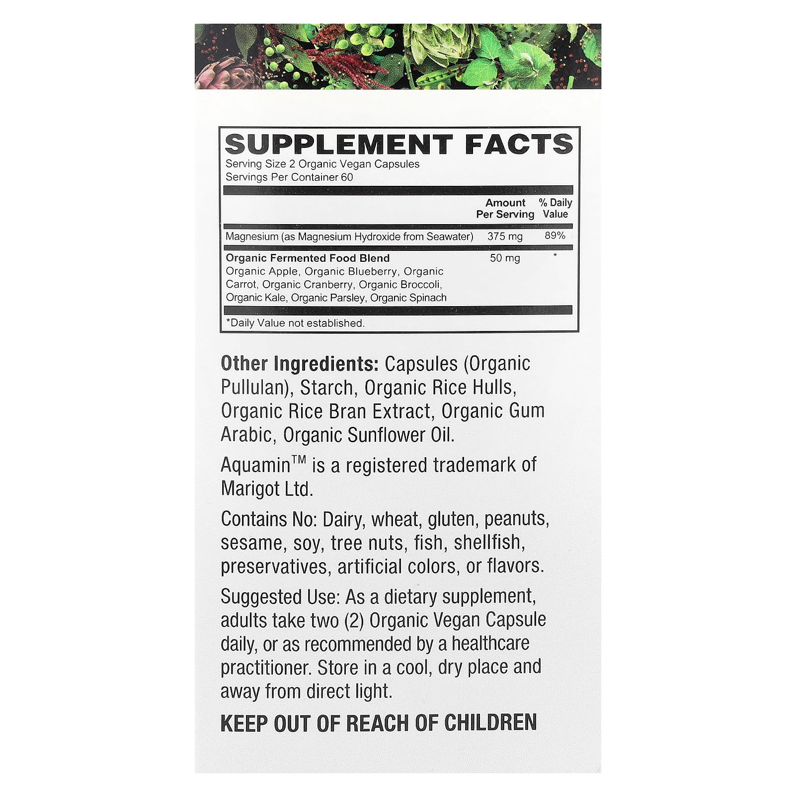 PlantFusion, Seawater Magnesium, 120 Organic Vegan Caps