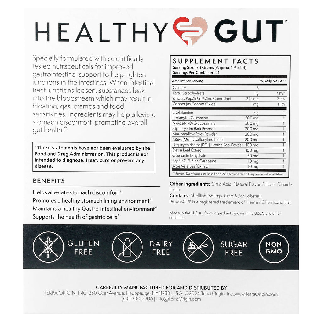 Terra Origin, Healthy Gut™, Berry , 21 On The Go Packets, 0.26 oz (8.1 g) Each