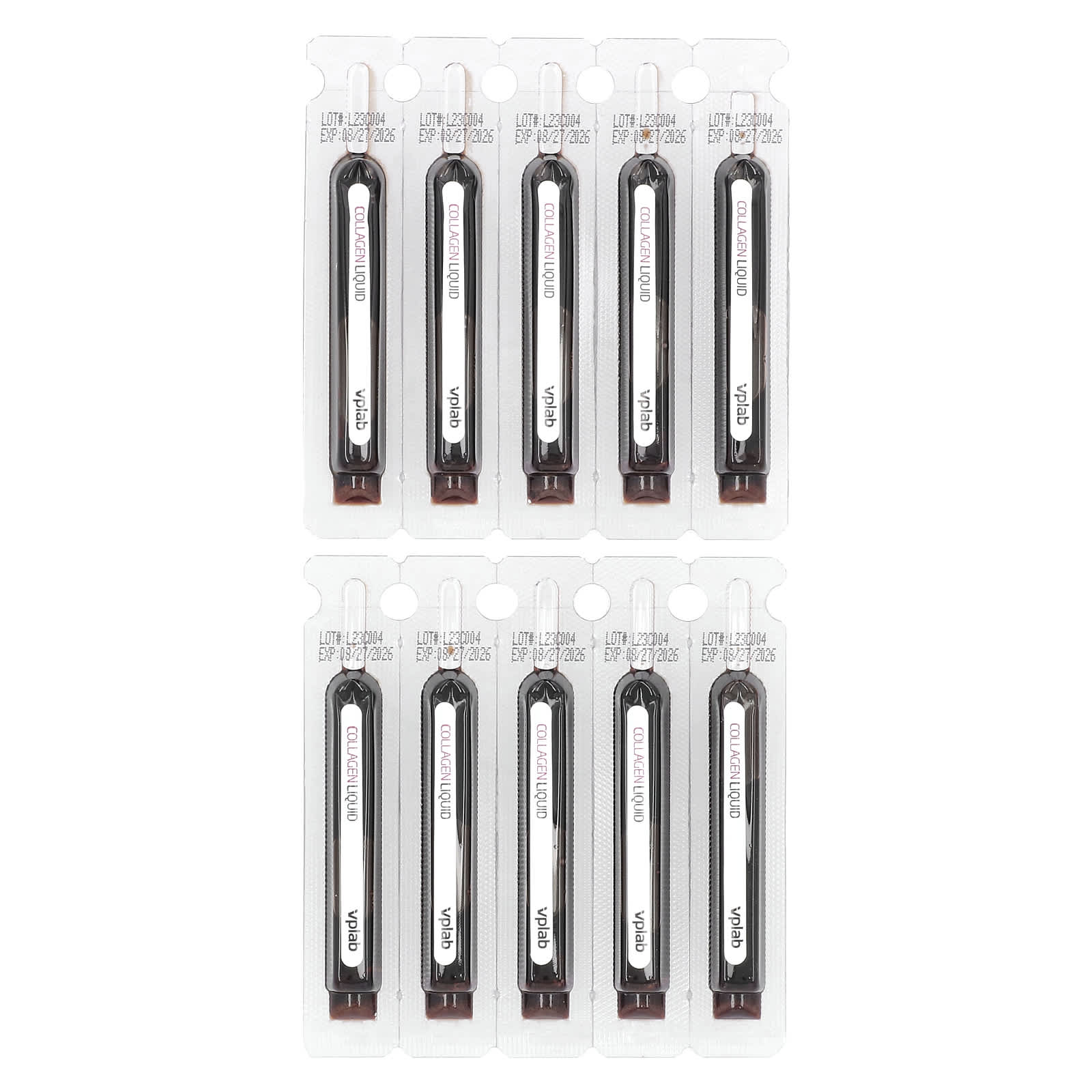 Vplab, Ultra Women's Beauty Collagen Liquid, Tropical Fruits, Strawberry & Kiwi, 10 Liquid Tubes, 3.38 fl oz (100 ml)