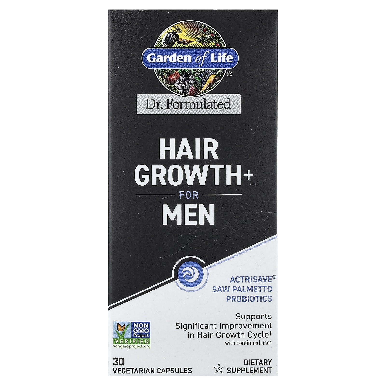 Garden of Life, Hair Growth+ for Men, 30 Vegetarian Capsules