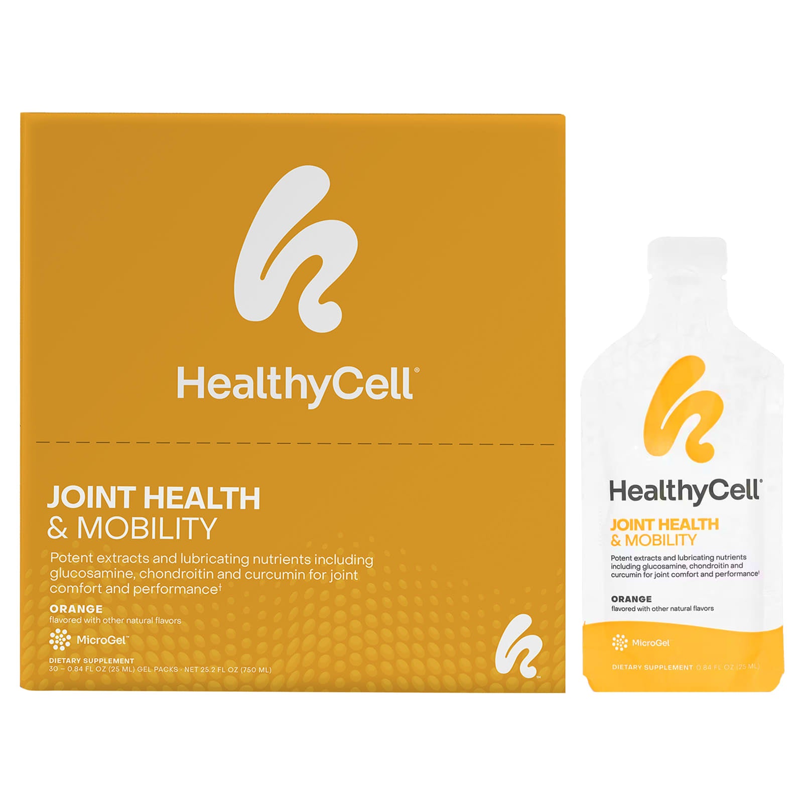 HealthyCell, Joint Health & Mobility, Orange, 30 Gel Packs, 0.84 fl oz (25 ml) Each