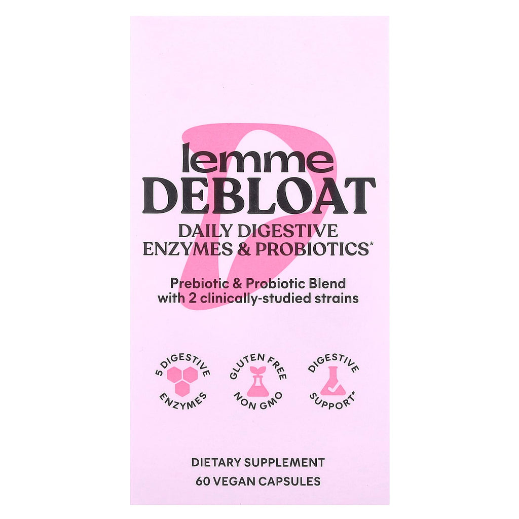 Lemme, Debloat, Daily Digestive Enzymes & Probiotics, 60 Vegan Capsules