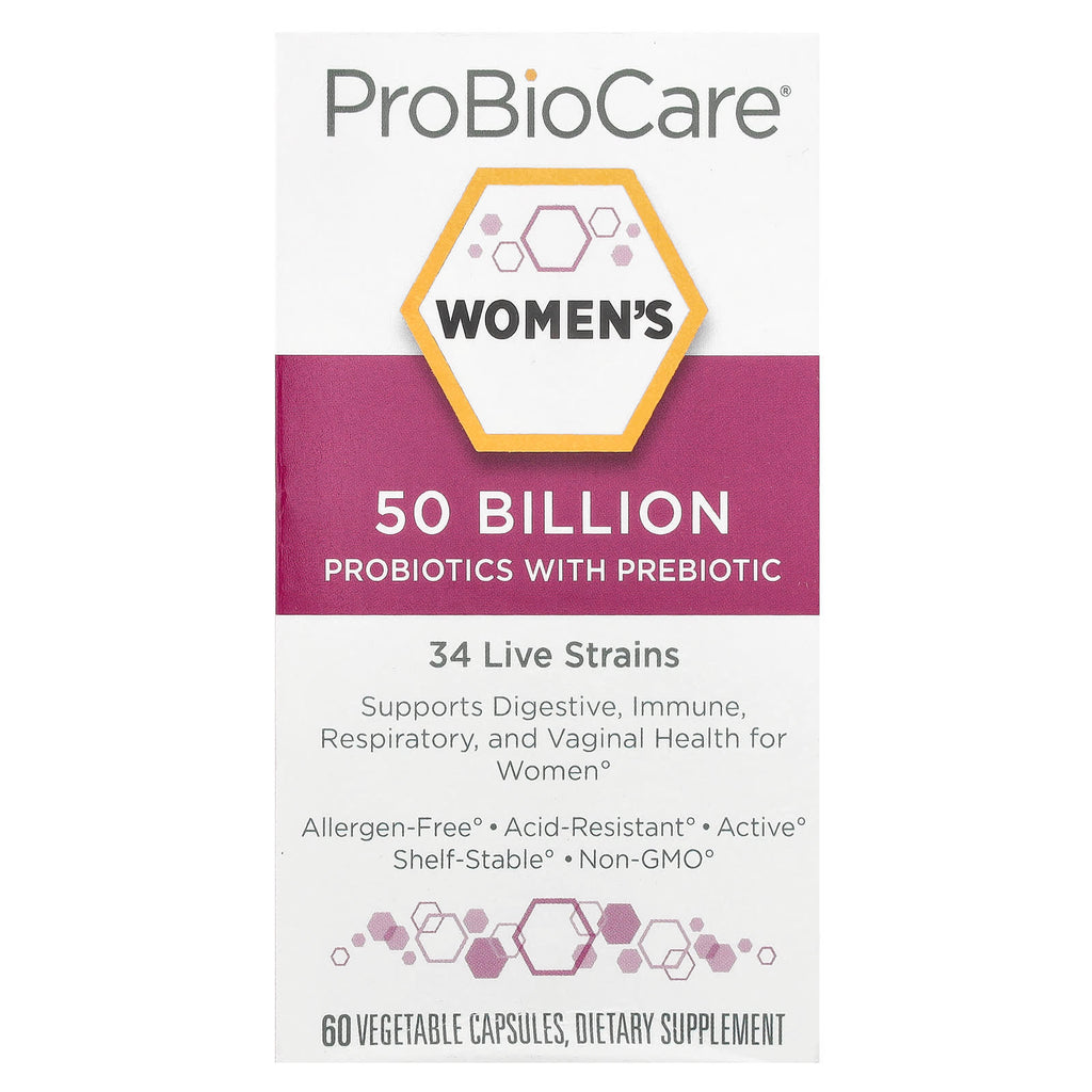 ProBioCare, Women's Probiotics With Prebiotic, 50 Billion, 60 Vegetable Capsules
