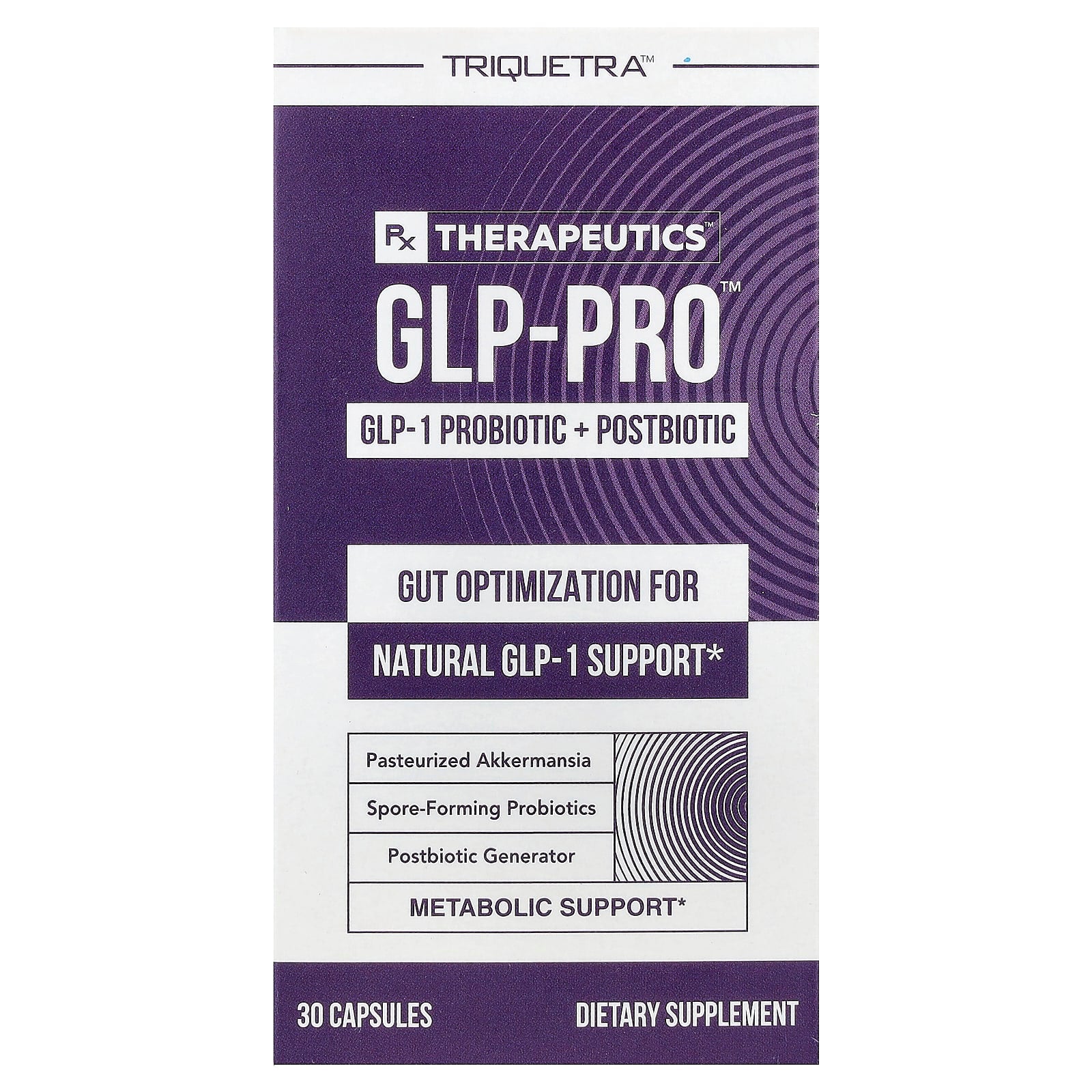 Triquetra Health, PX Therapeutics™, GLP-Pro™ GLP-1 Probiotics + Postbiotic, 30 Capsules