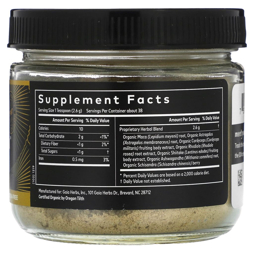 Gaia Herbs, Everyday Adaptogen, With Cordyceps, Rhodiola & Ashwagandha, 3.53 oz (100 g) 