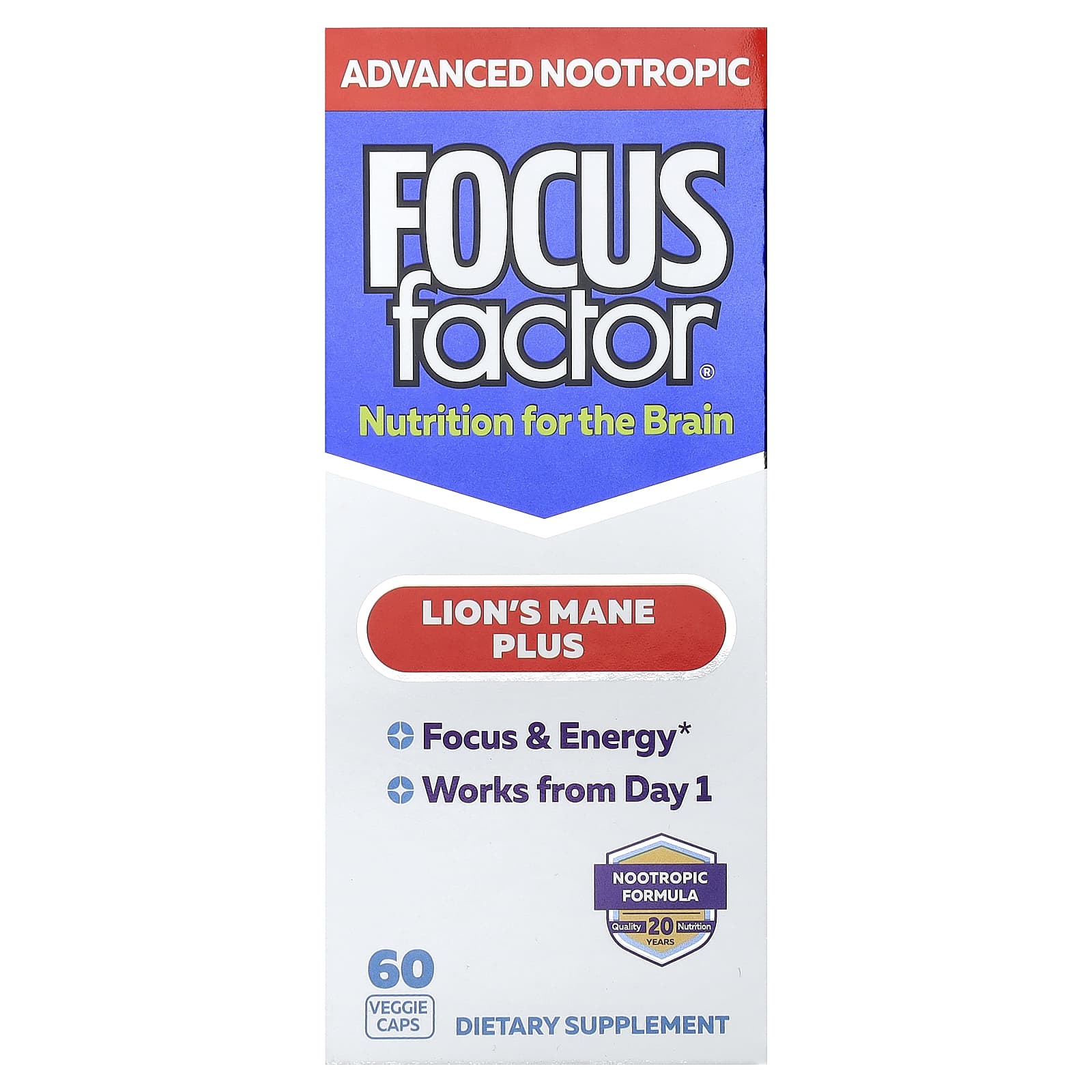 Focus Factor, Lion's Mane Plus, 60 Veggie Caps