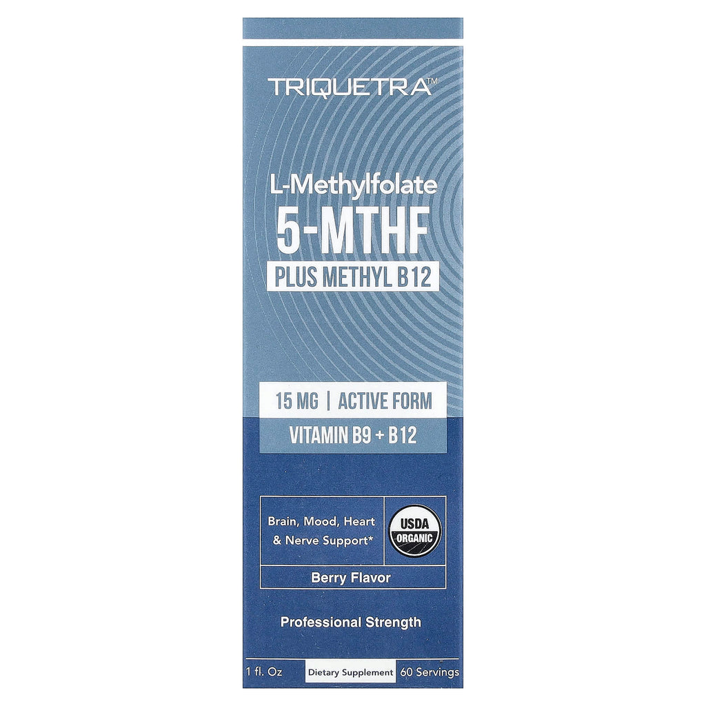 Triquetra Health, L-Methylfolate 5-MTHF Plus Methyl B12, Berry, 1 fl oz