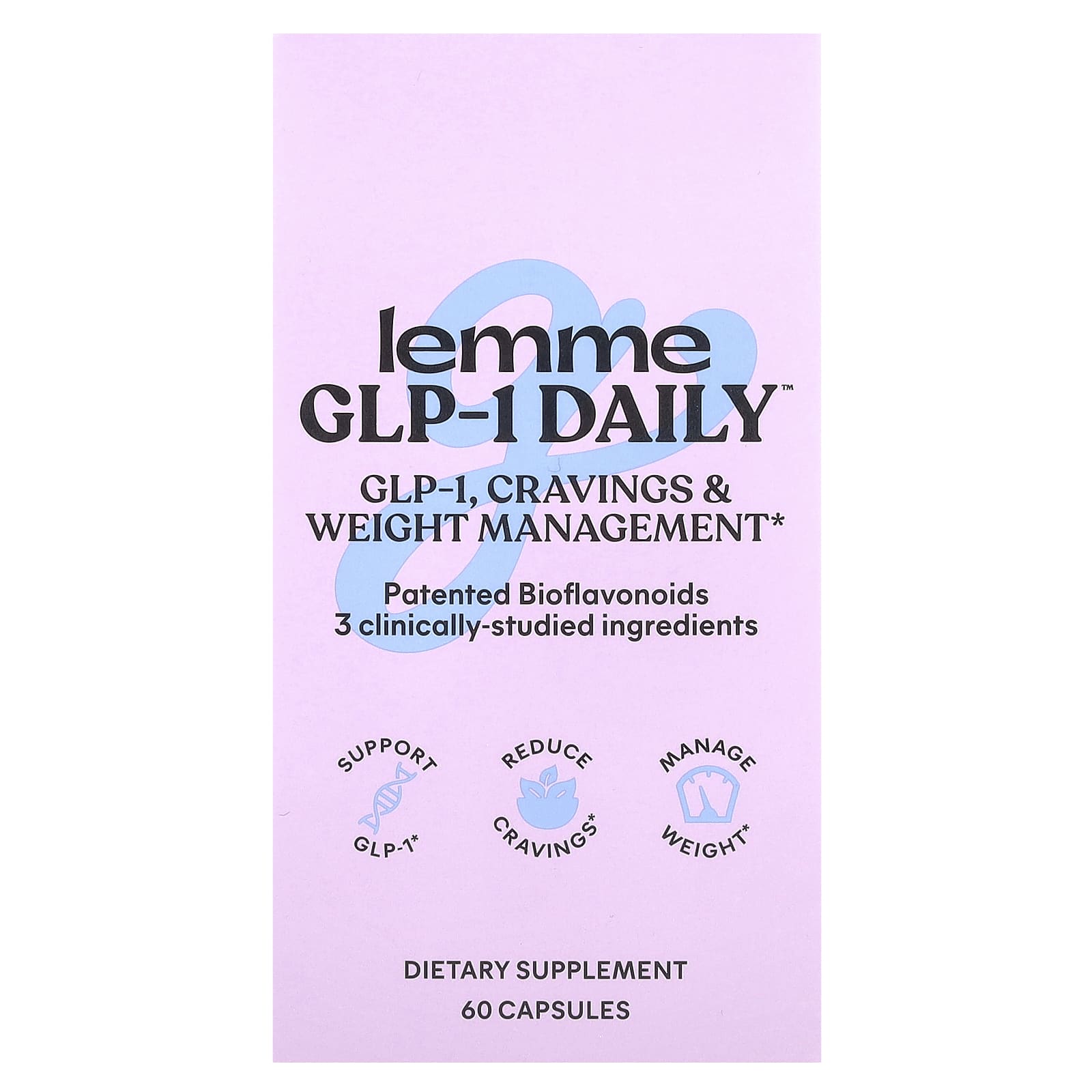 Lemme, GLP-1 Daily™, Weight Management, Cravings & Fat Burner, 60 Capsules