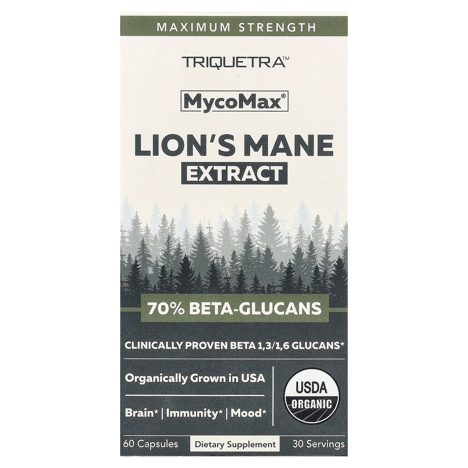 Triquetra Health, MycoMax®, Lion's Mane Extract, Maximum Strength , 60 Capsules (250 mg per Capsule)