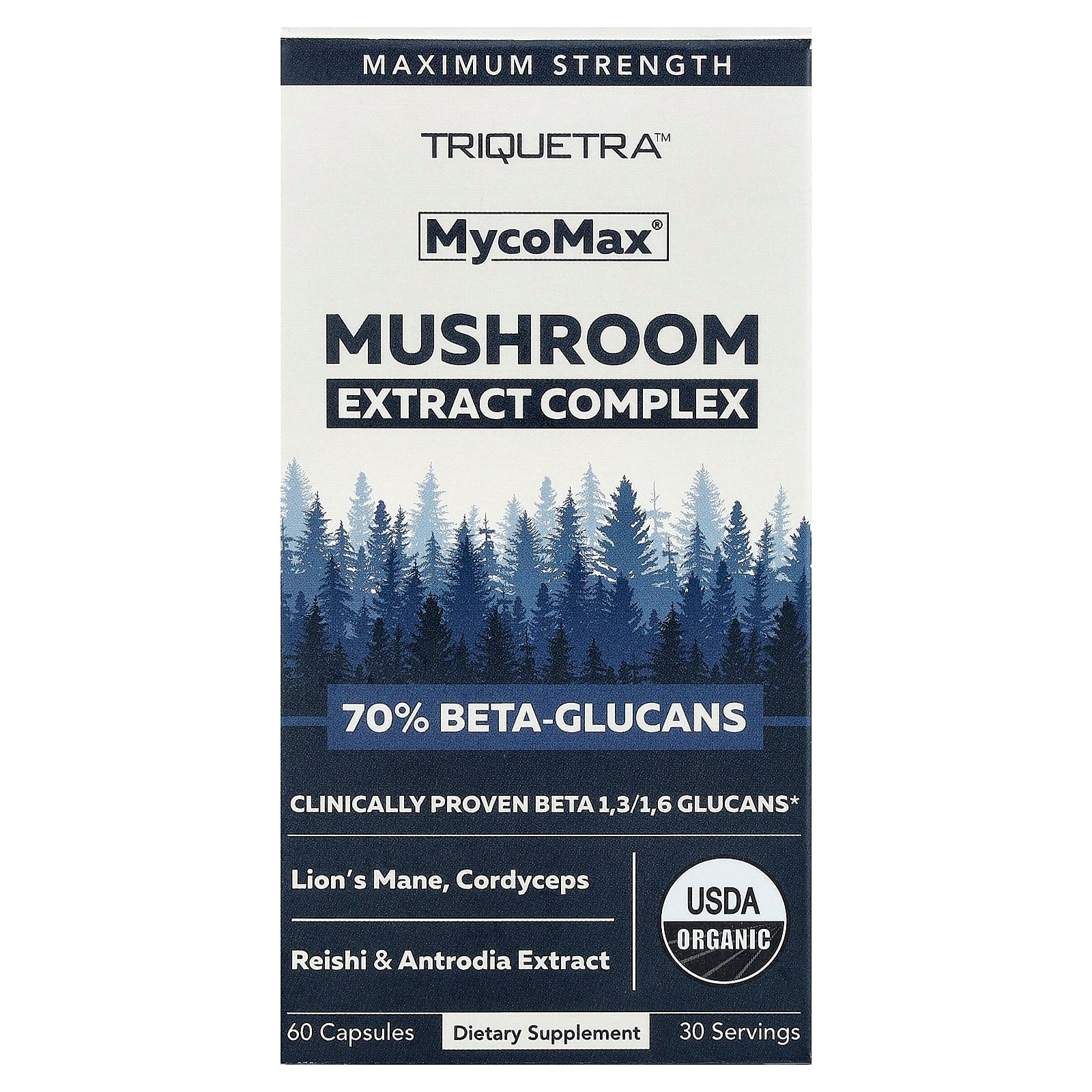 Triquetra Health, MycoMax®, Mushroom Extract Complex, Maximum Strength, 60 Capsules