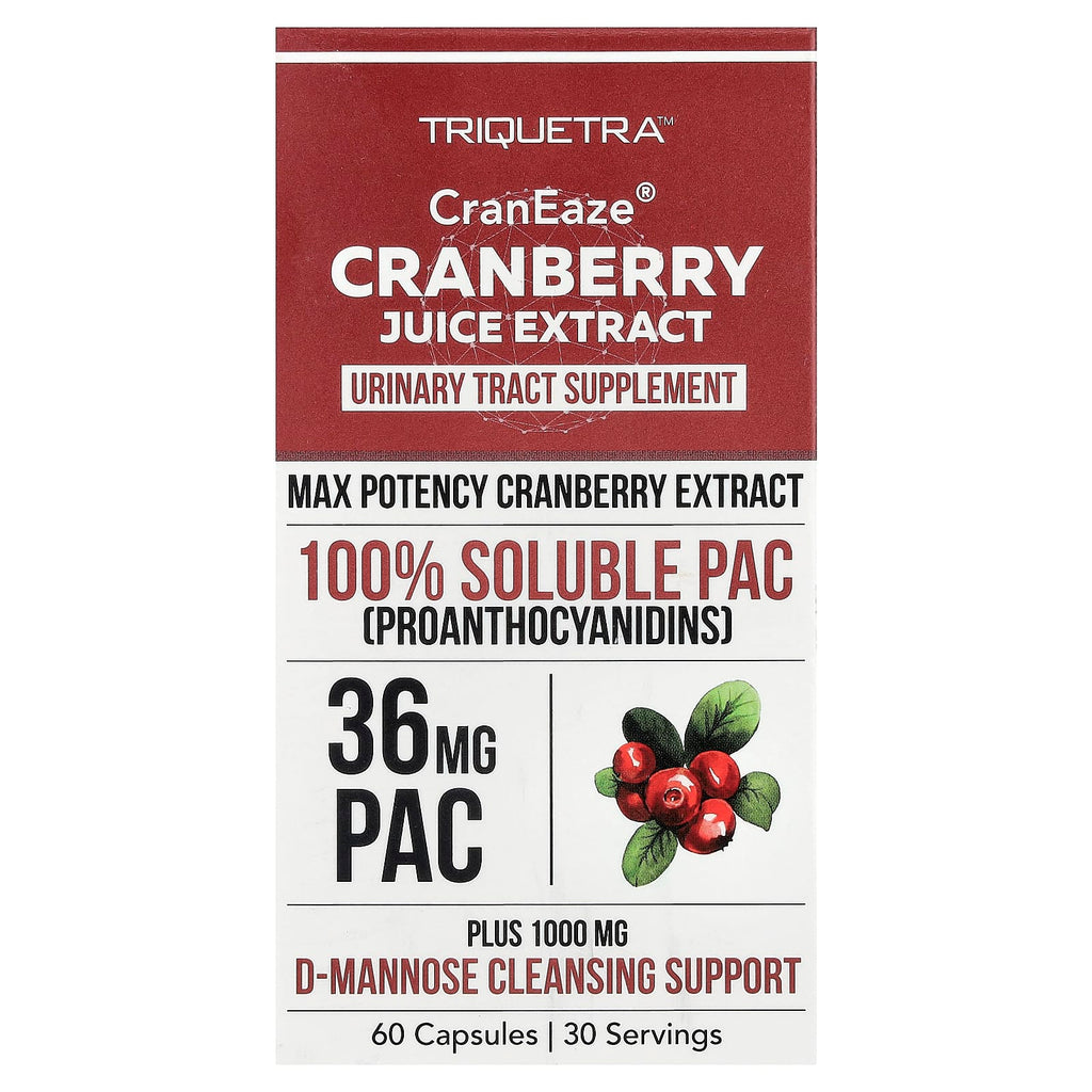 Triquetra Health, CranEaze®, Cranberry Juice Extract, 60 Capsules