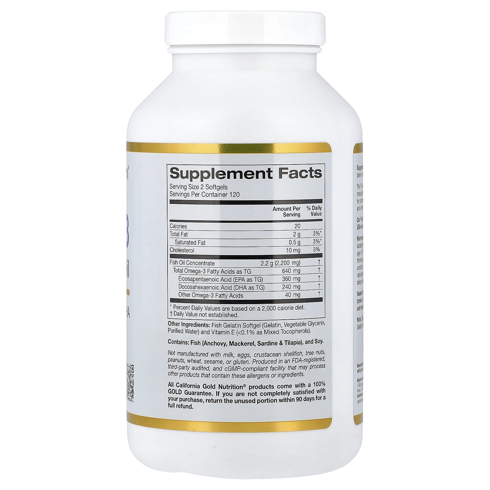 California Gold Nutrition, Omega-3, Premium Fish Oil, 240 Fish Gelatin Softgels