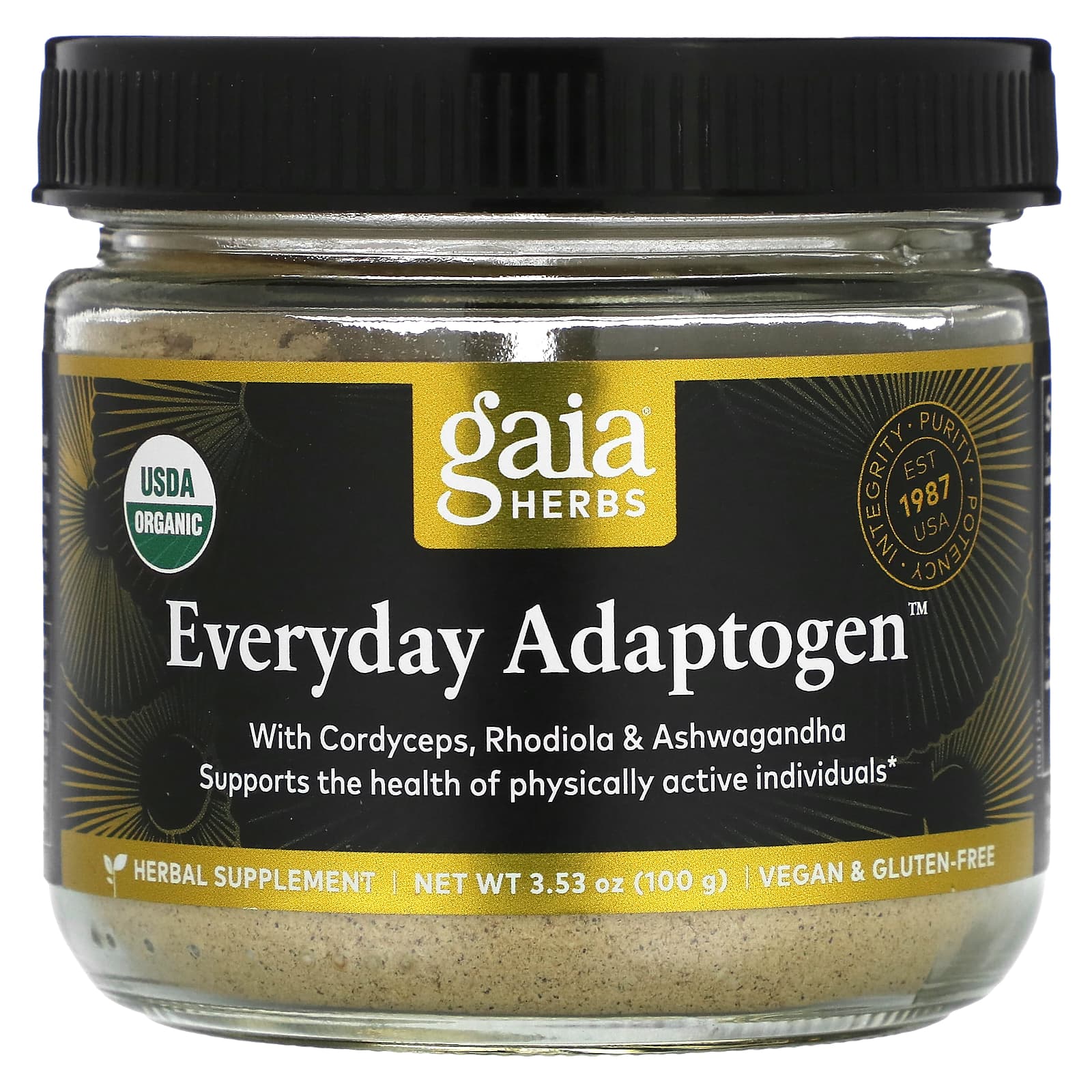 Gaia Herbs, Everyday Adaptogen, With Cordyceps, Rhodiola & Ashwagandha, 3.53 oz (100 g) 