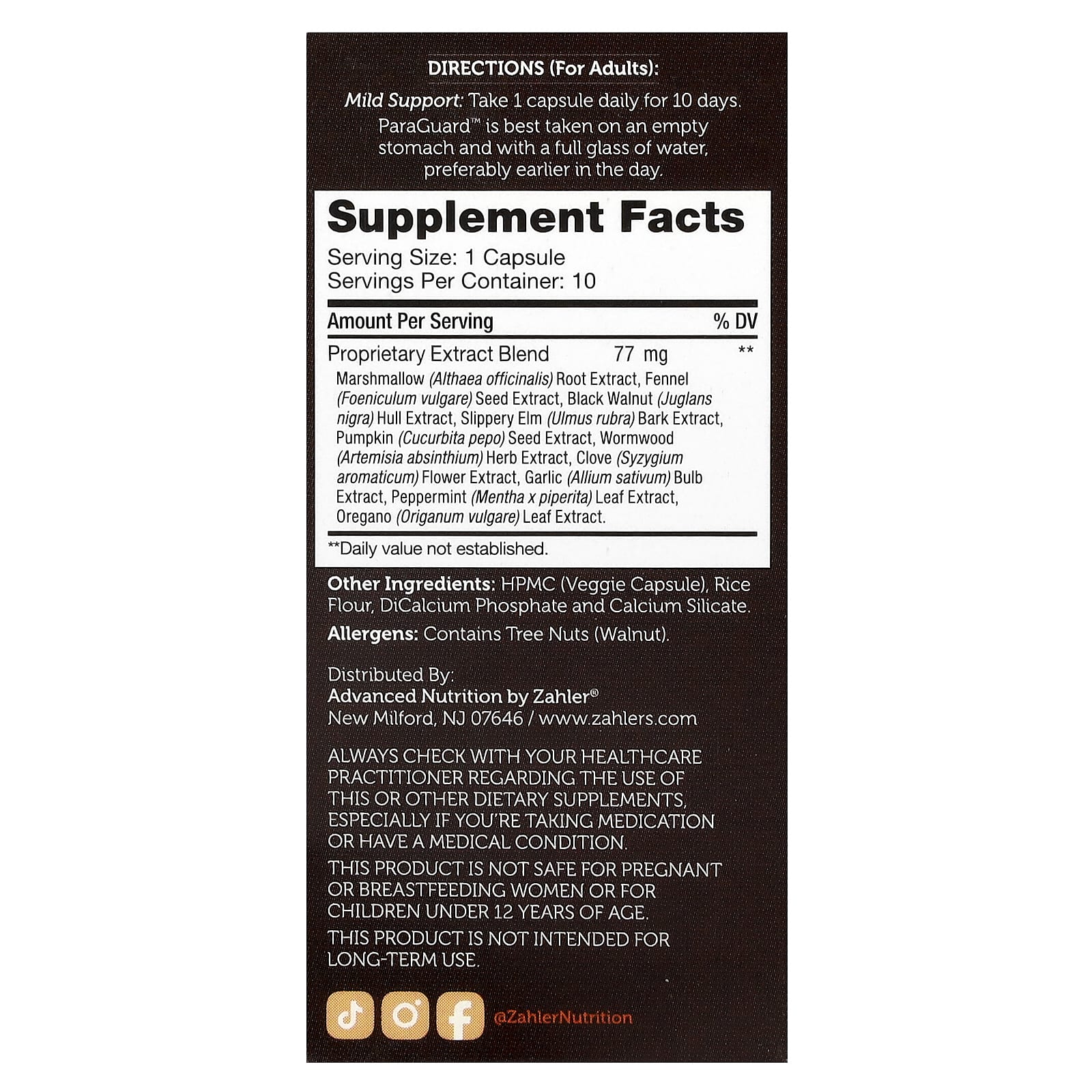 Zahler, ParaGuard™, 10 Capsules